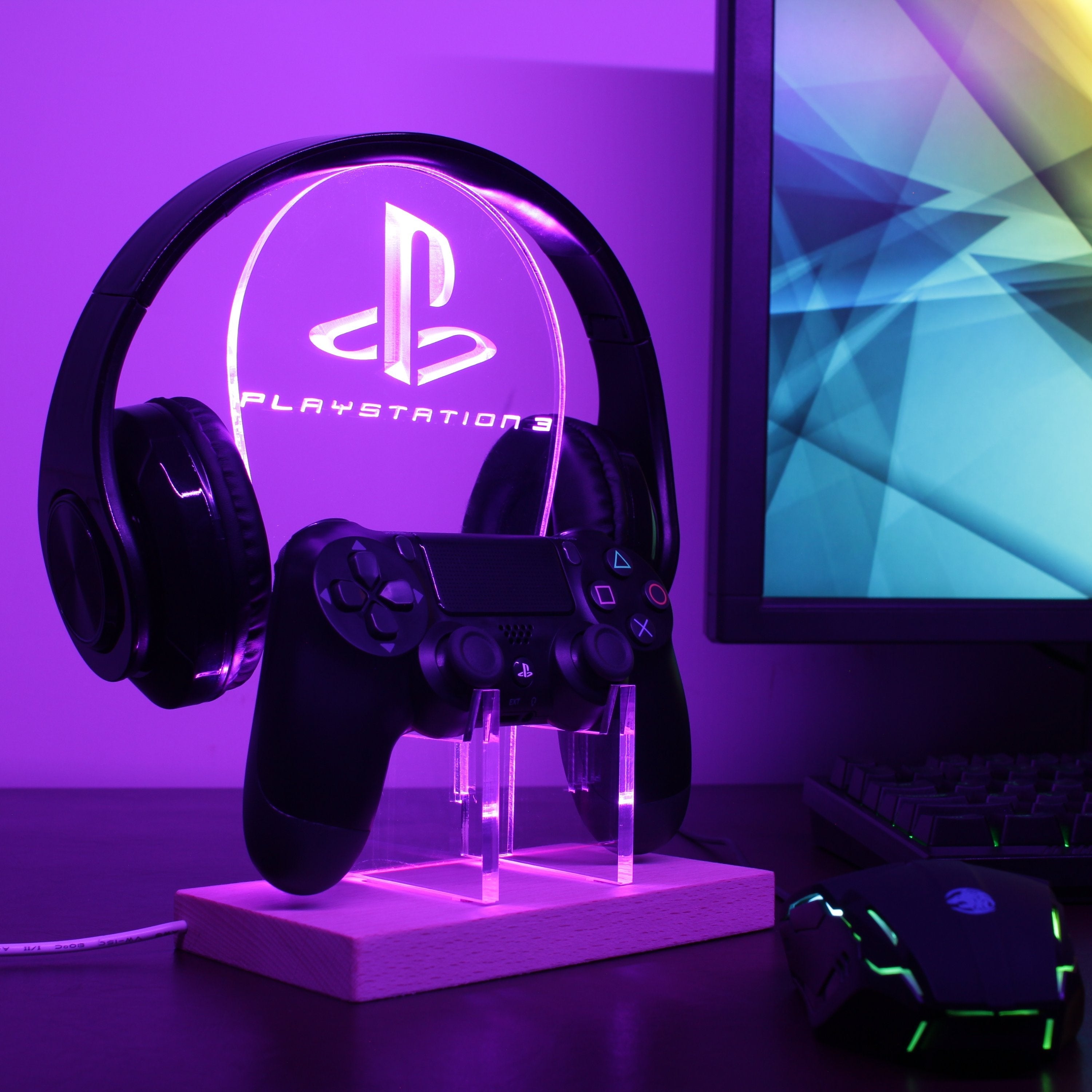 Playstation LED Gaming Headset Controller Stand
