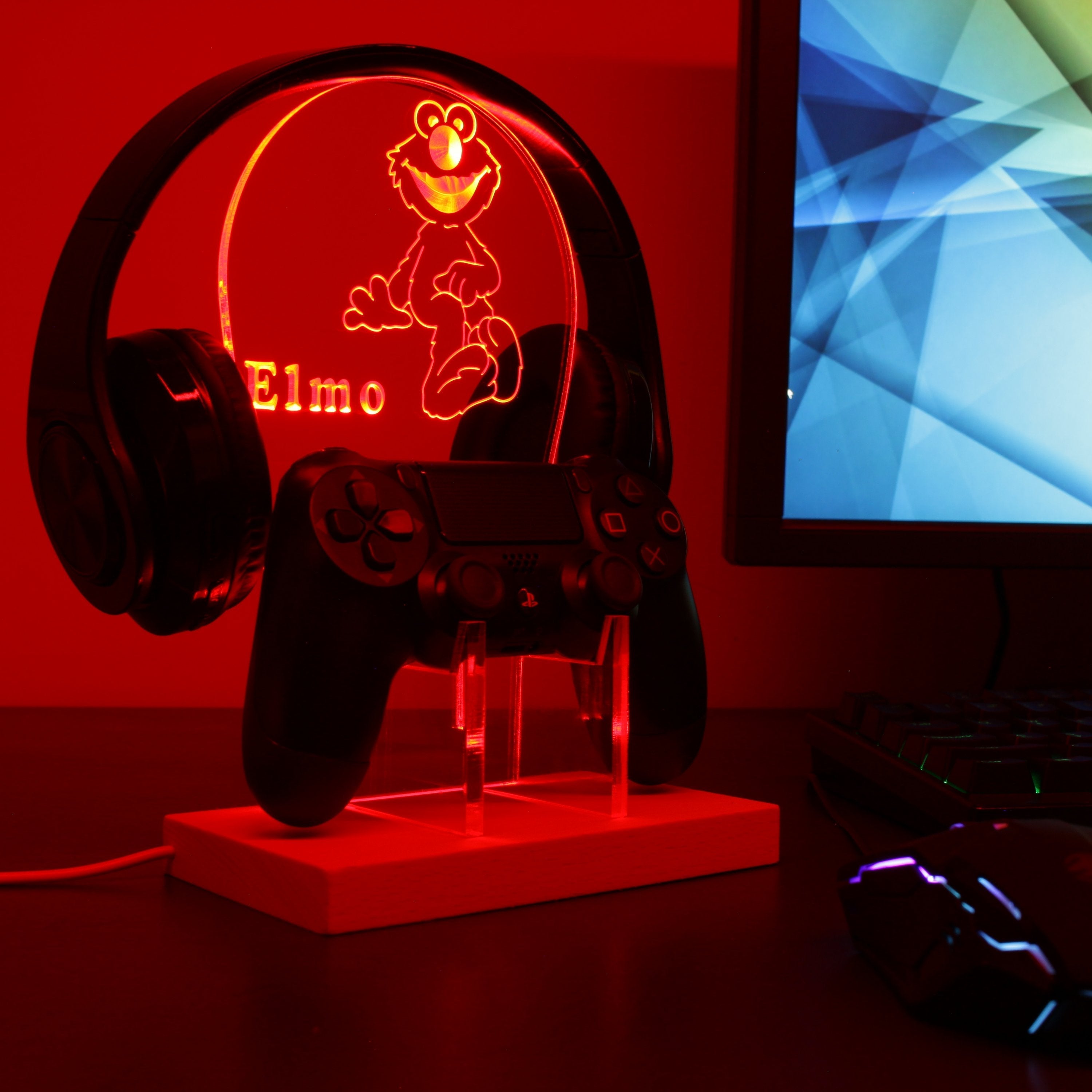 Elmo Sesame Street LED Gaming Headset Controller Stand