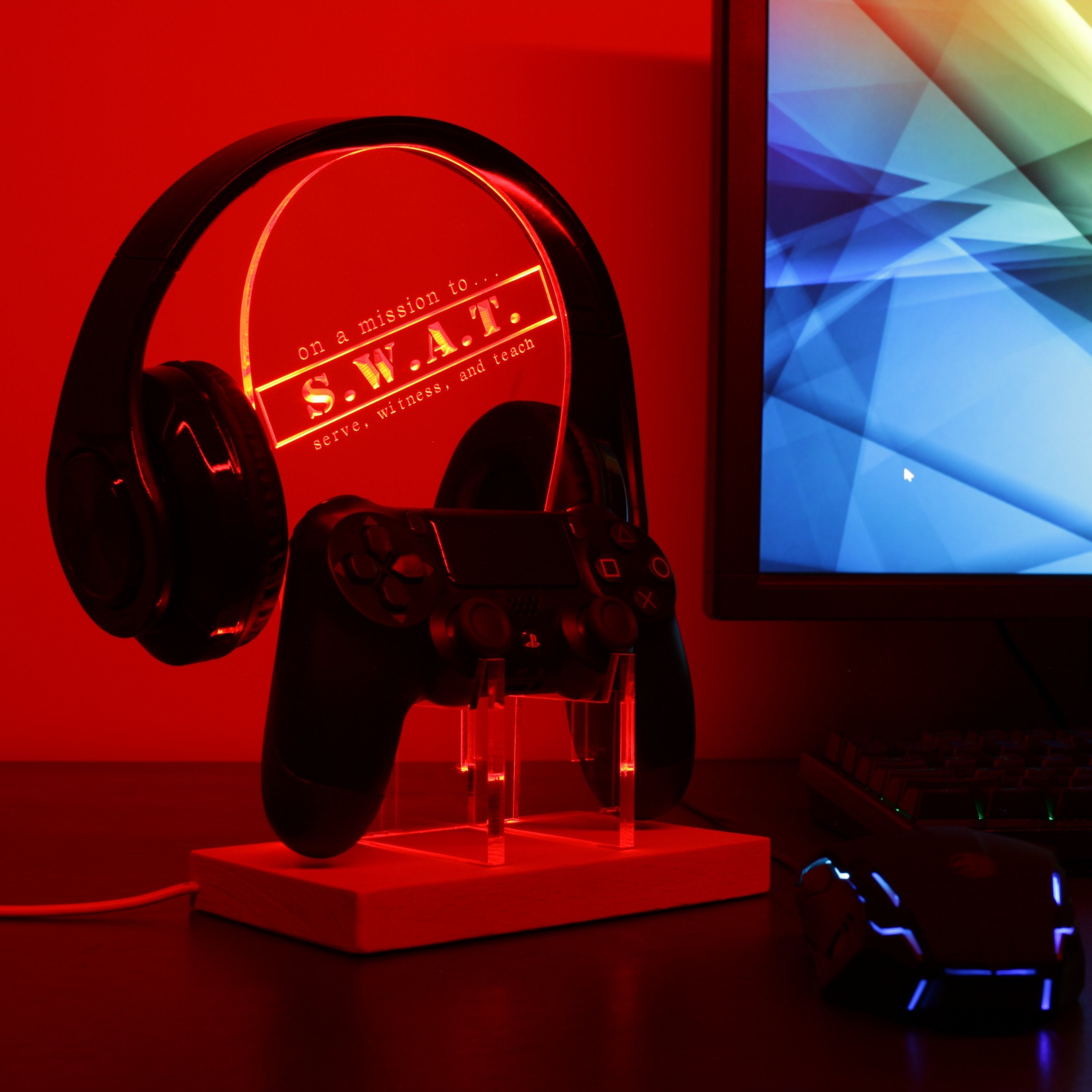 SWAT LED Gaming Headset Controller Stand