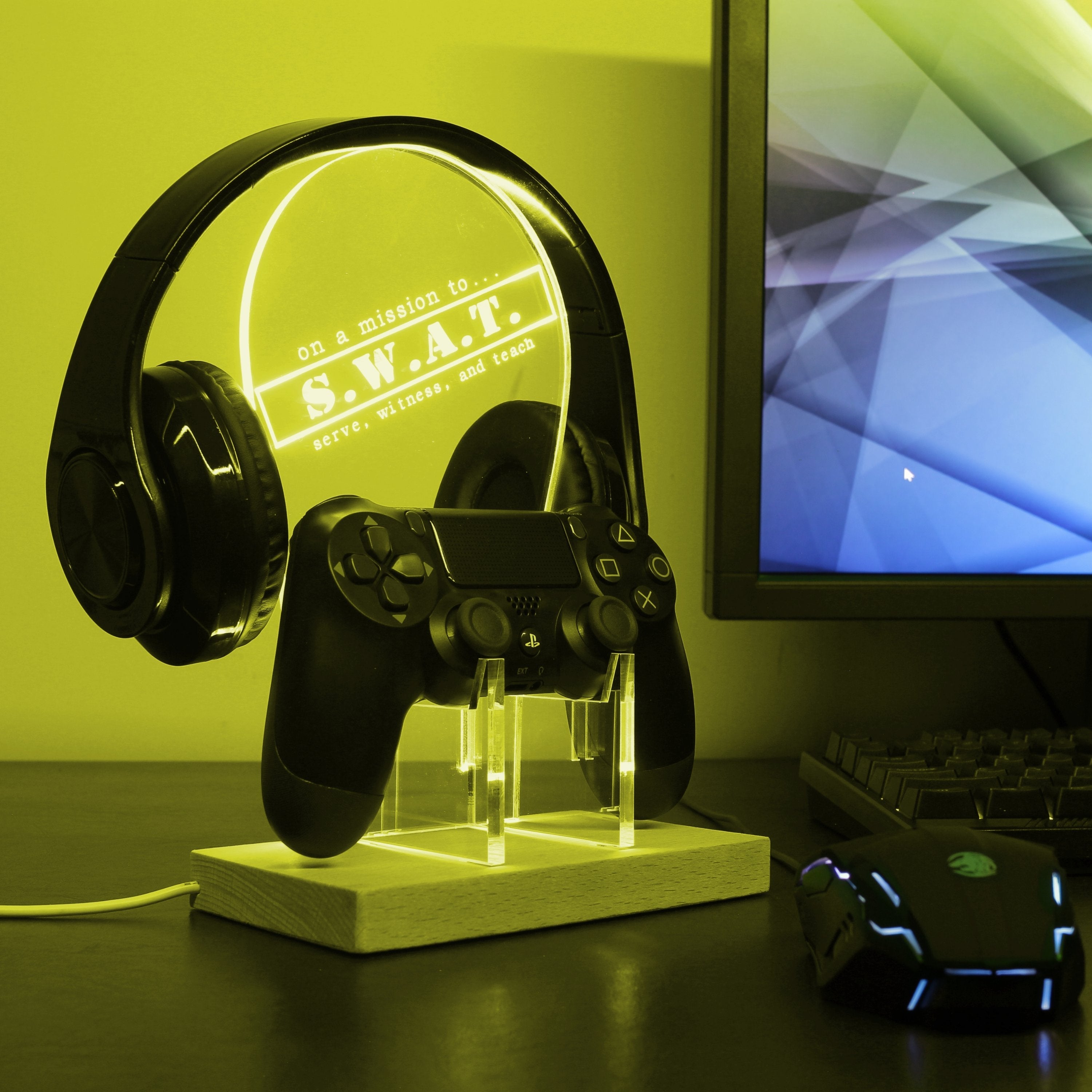 SWAT LED Gaming Headset Controller Stand