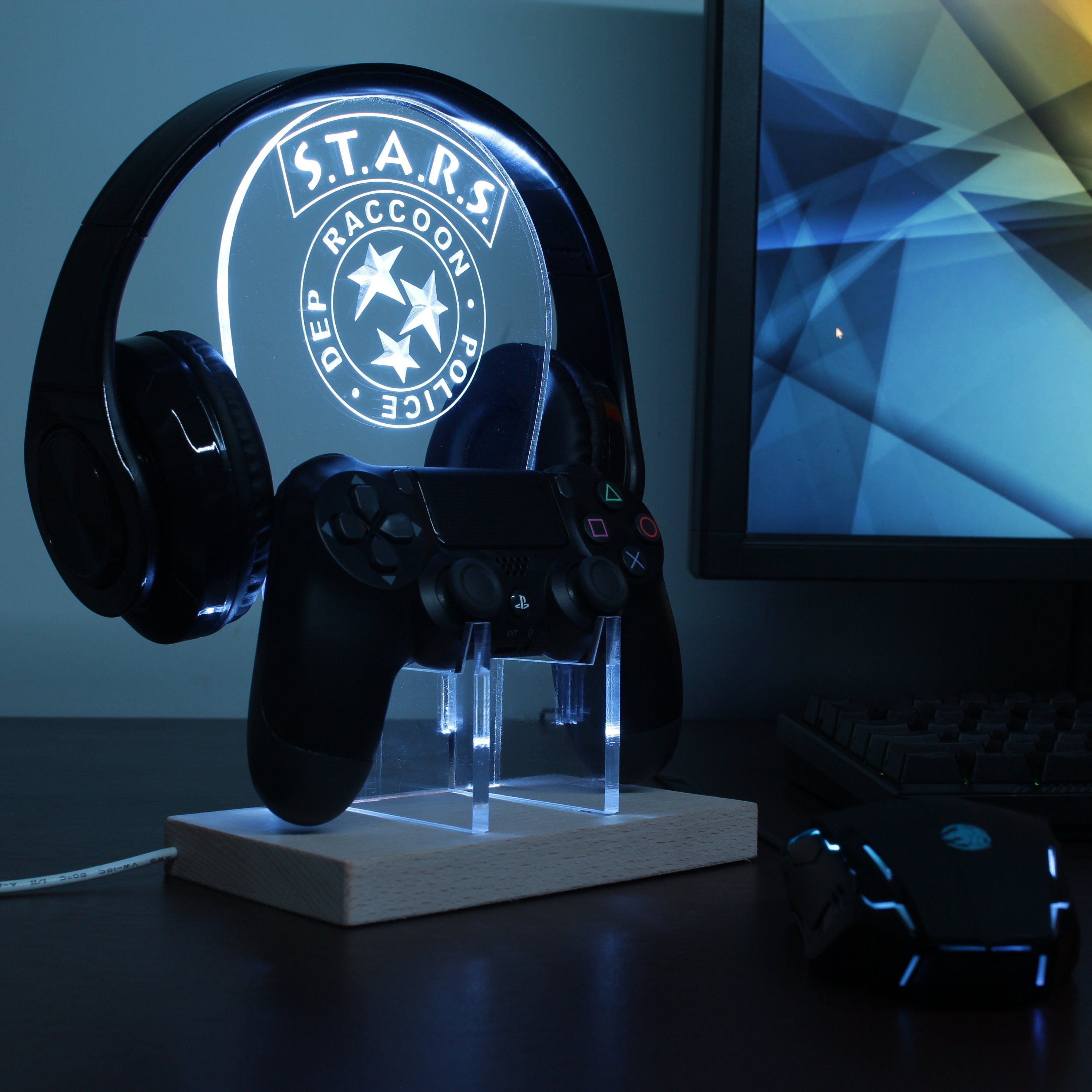 Resident Evil S.T.A.R.S Raccoon LED Gaming Headset Controller Stand