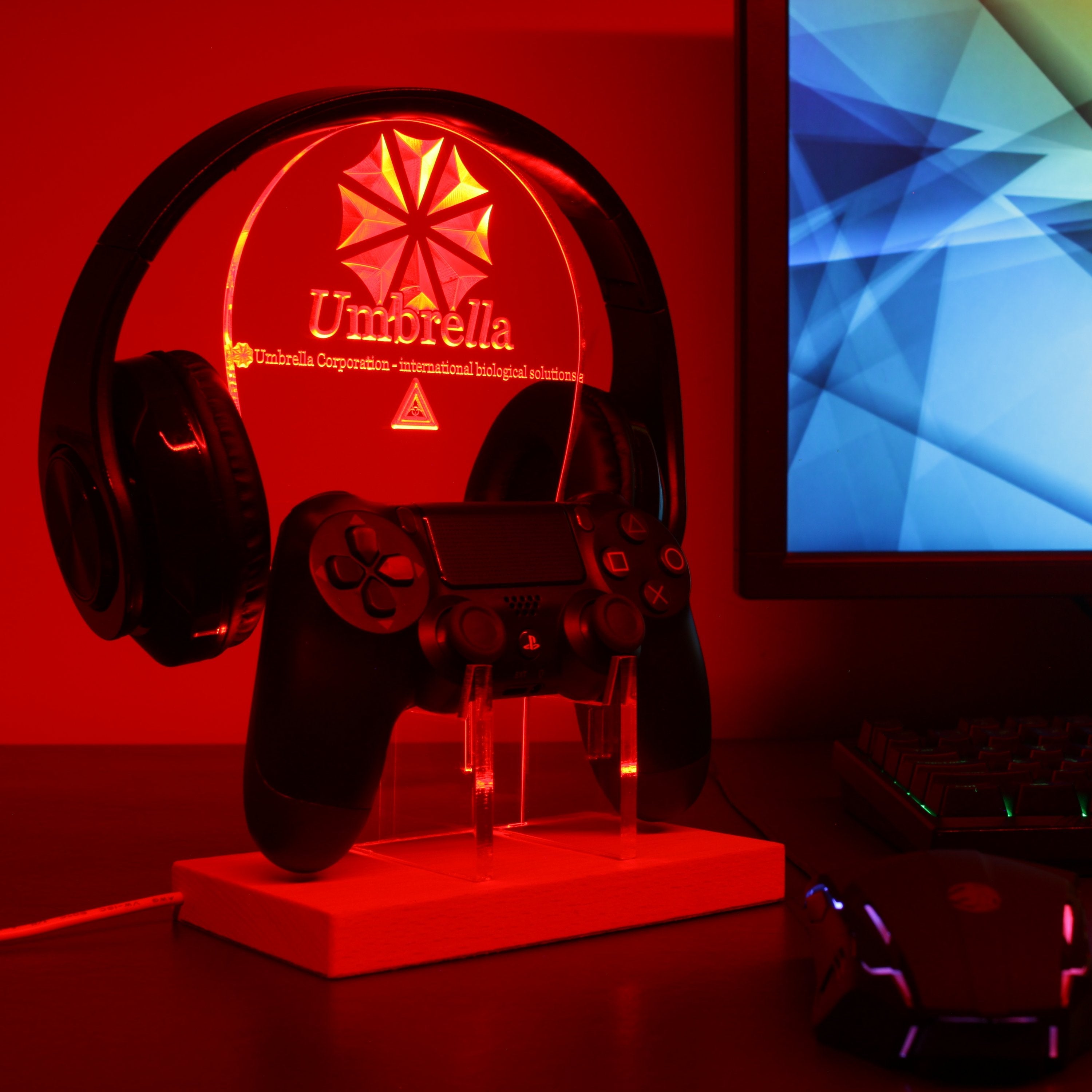 Resident Evil Umbrella LED Gaming Headset Controller Stand