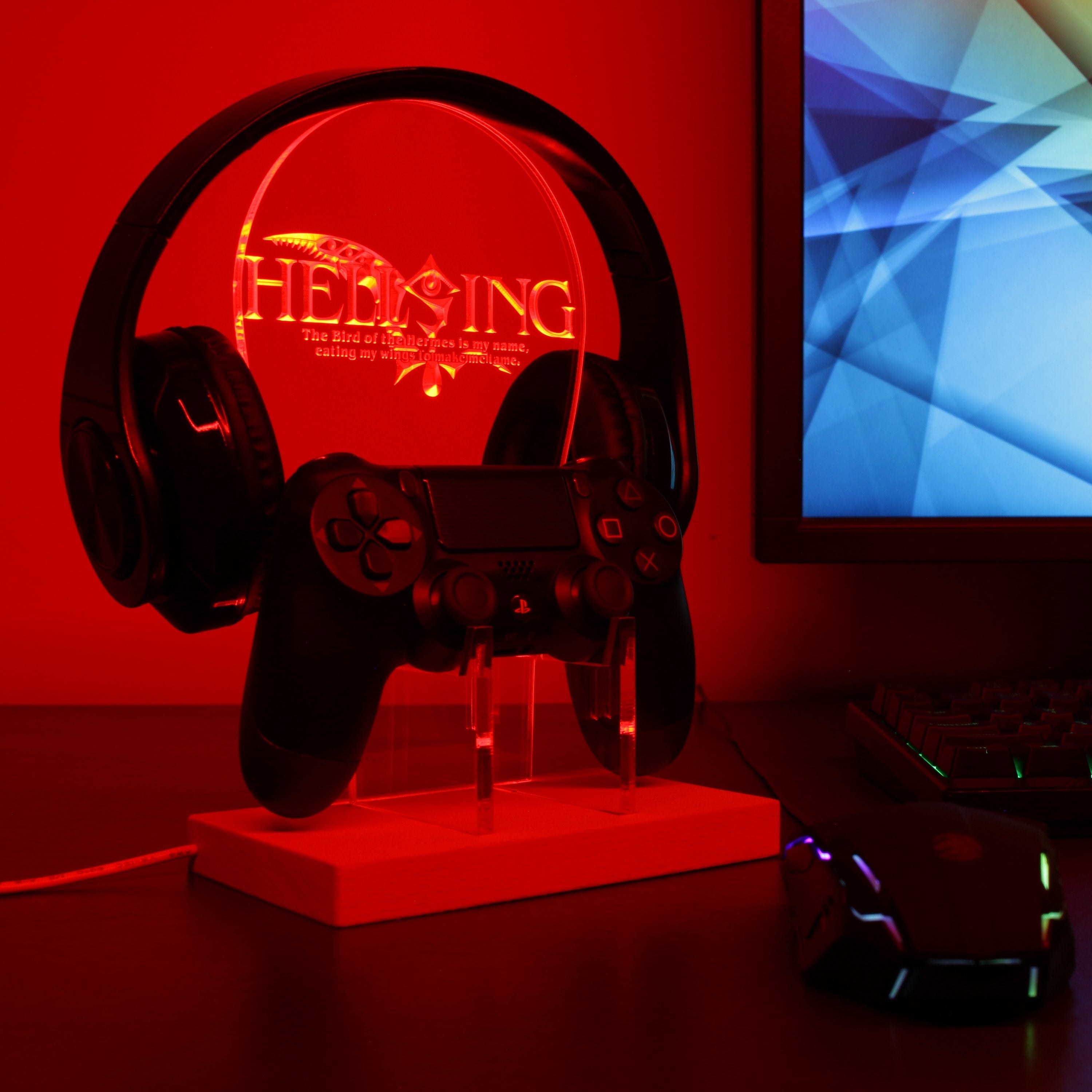 Hellsing LED Gaming Headset Controller Stand