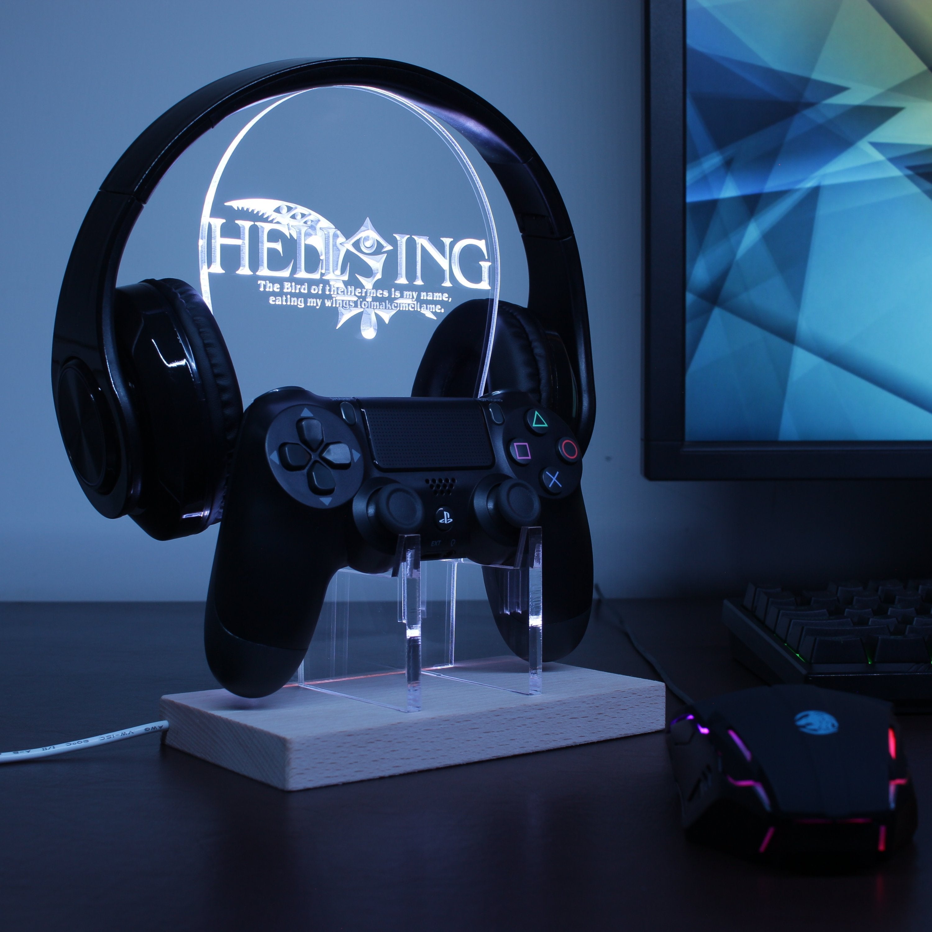 Hellsing LED Gaming Headset Controller Stand