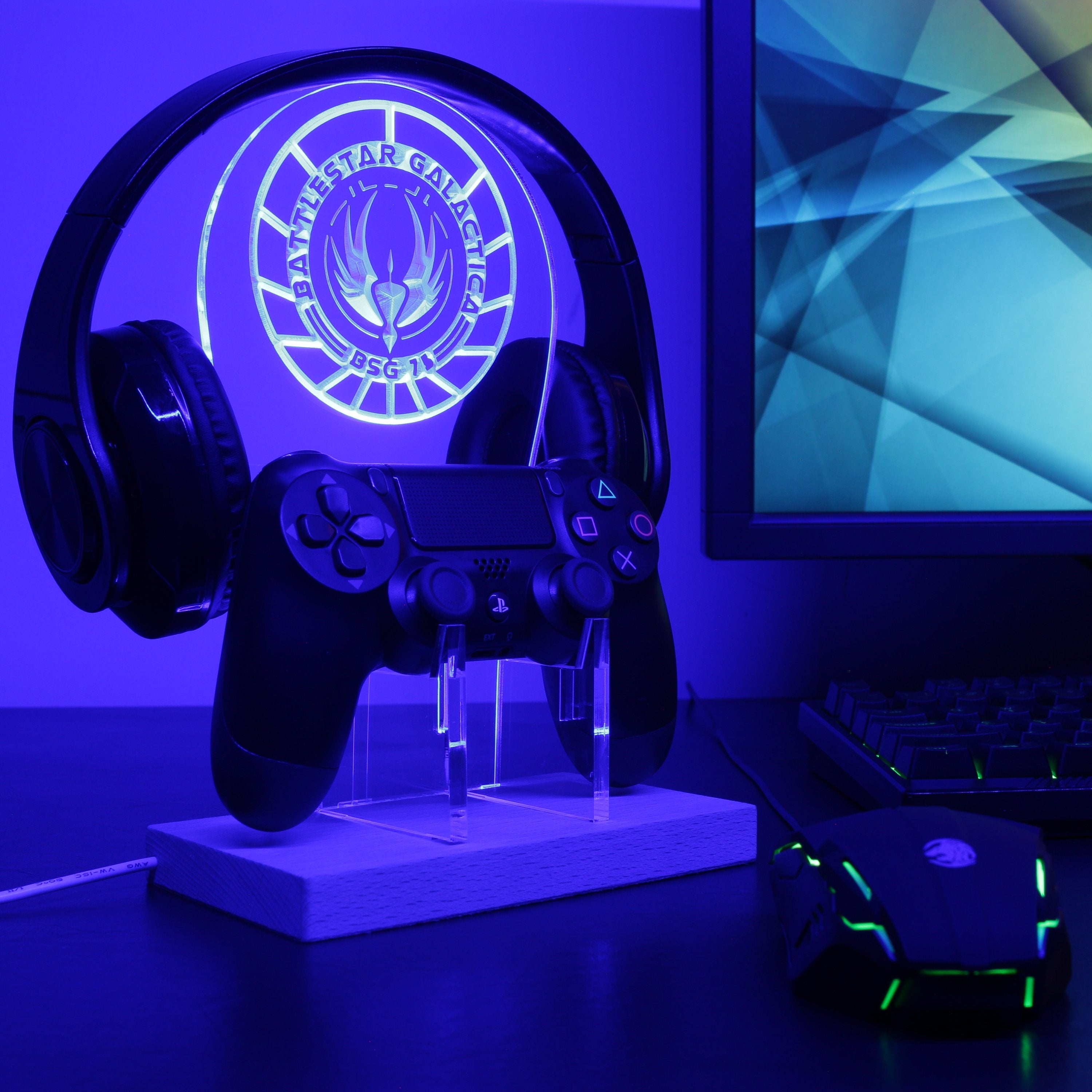 Battlestar Galactica LED Gaming Headset Controller Stand