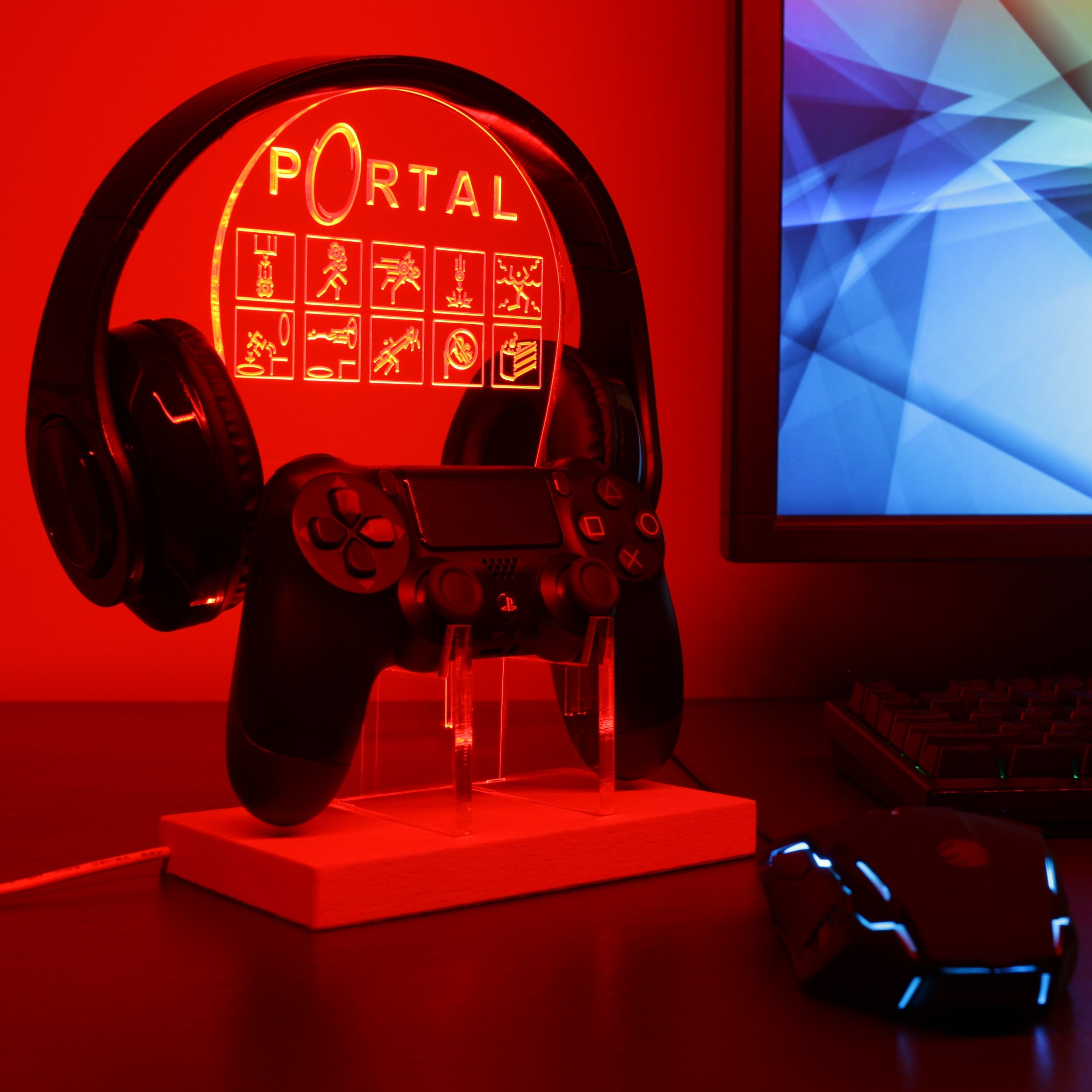 Portal LED Gaming Headset Controller Stand