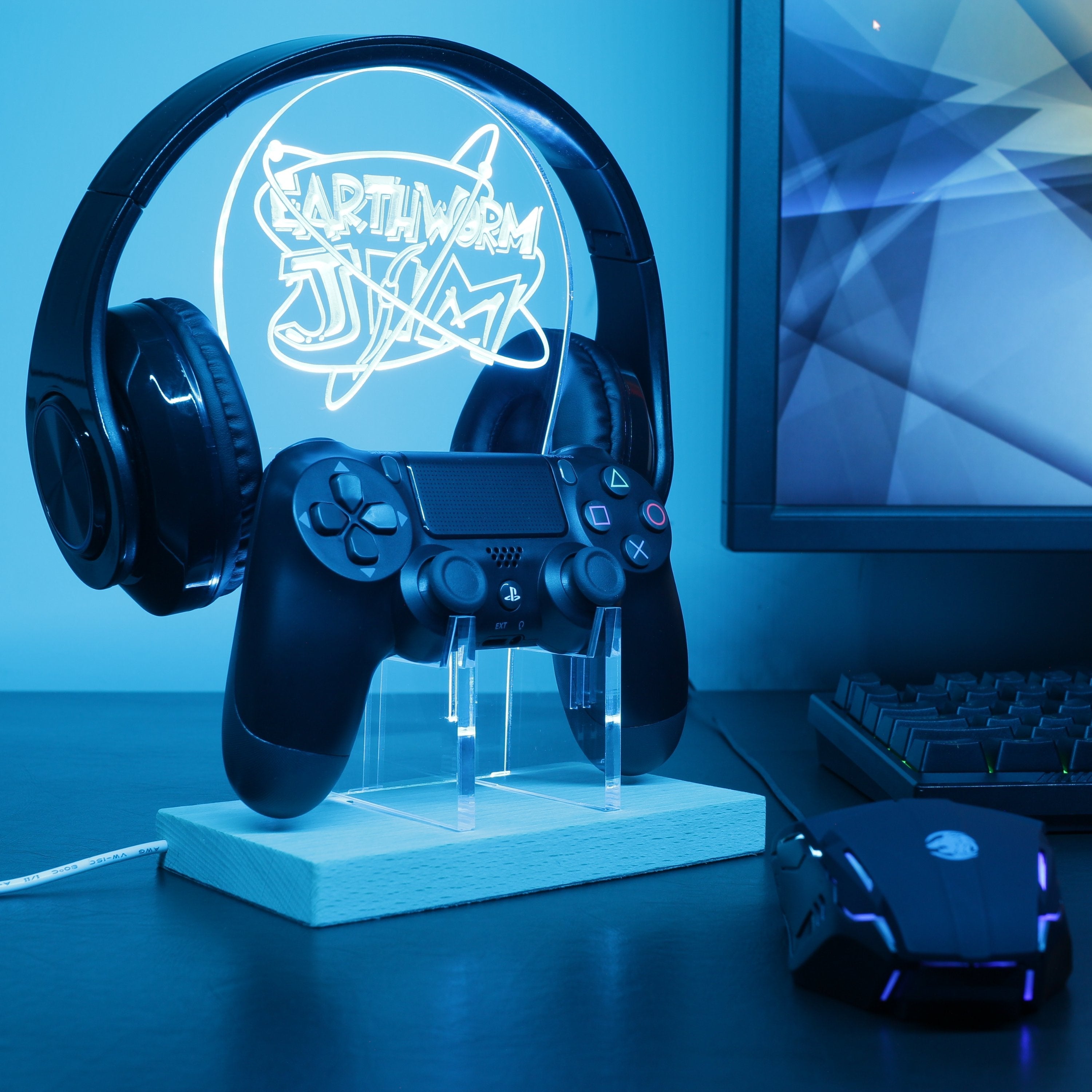 Earthworm Jim LED Gaming Headset Controller Stand