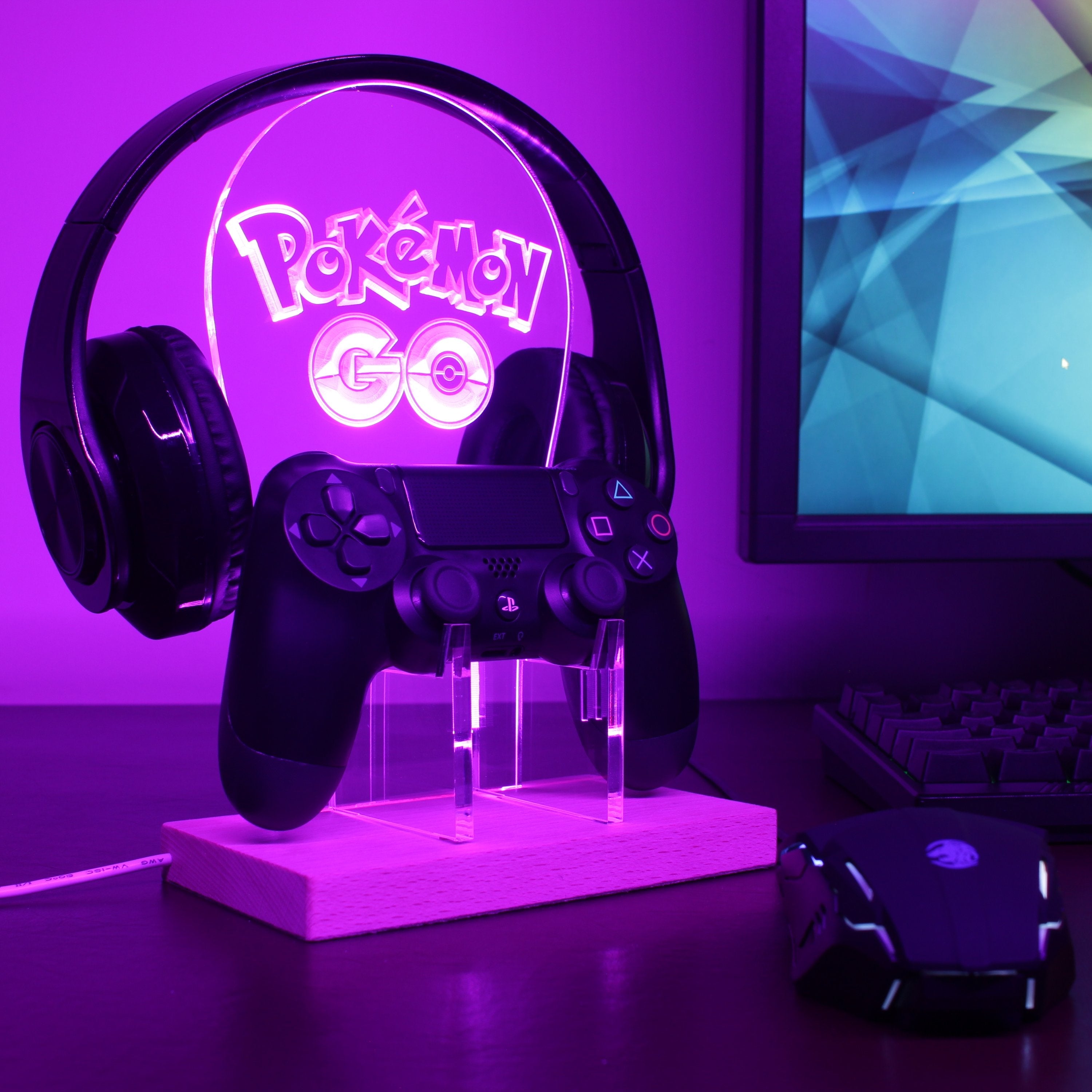 Pokeman Go LED Gaming Headset Controller Stand