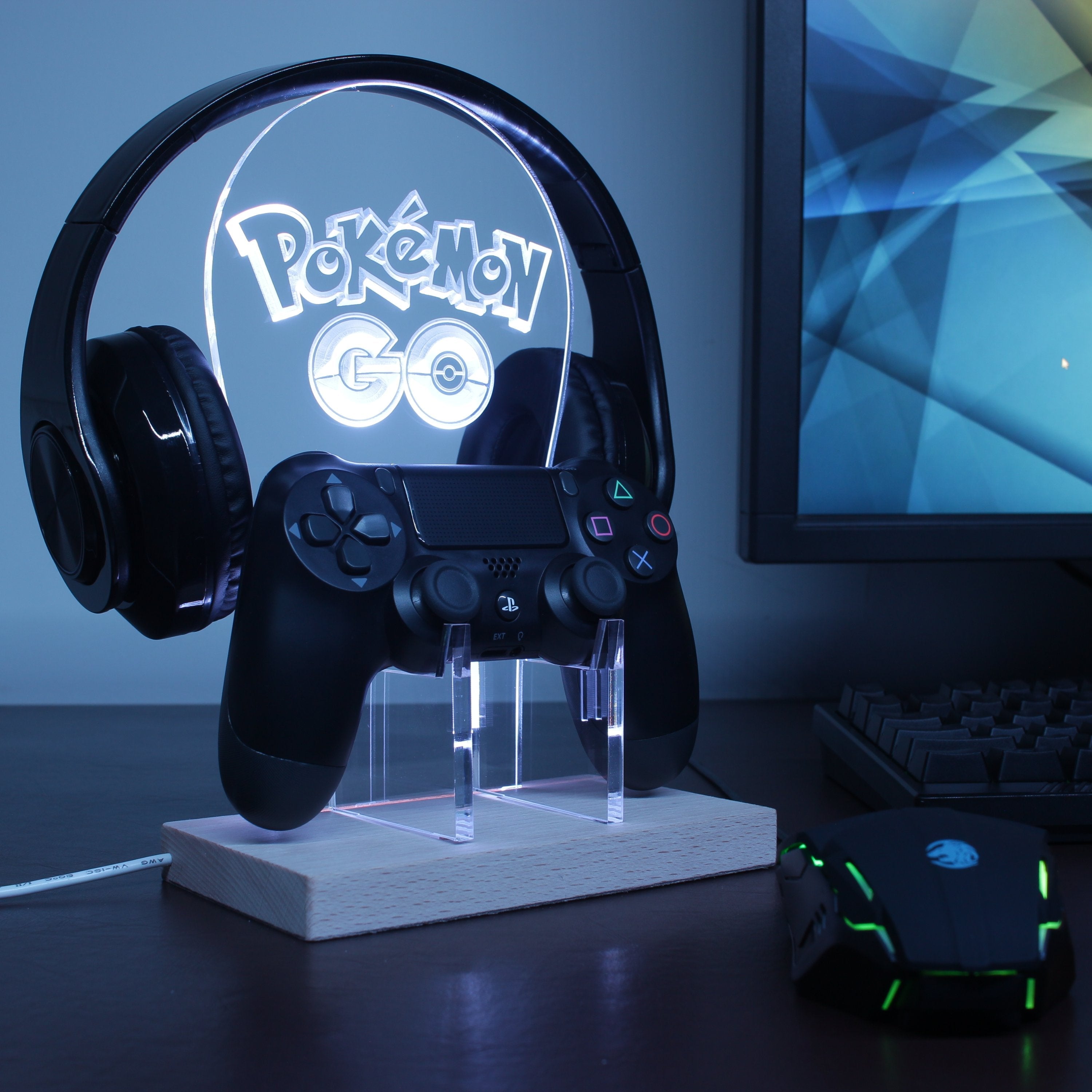 Pokeman Go LED Gaming Headset Controller Stand