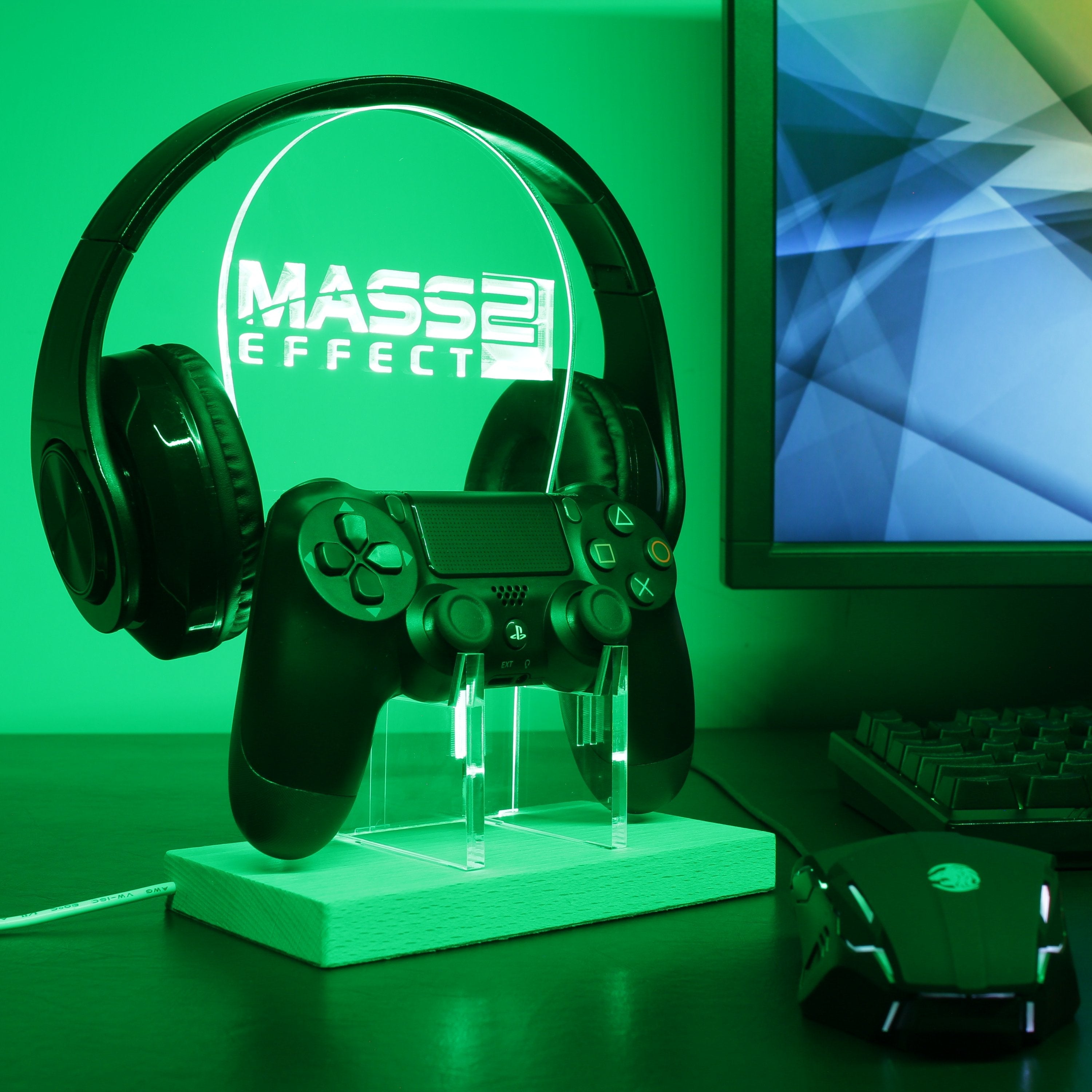 Mass Effect LED Gaming Headset Controller Stand PRO LED SIGN