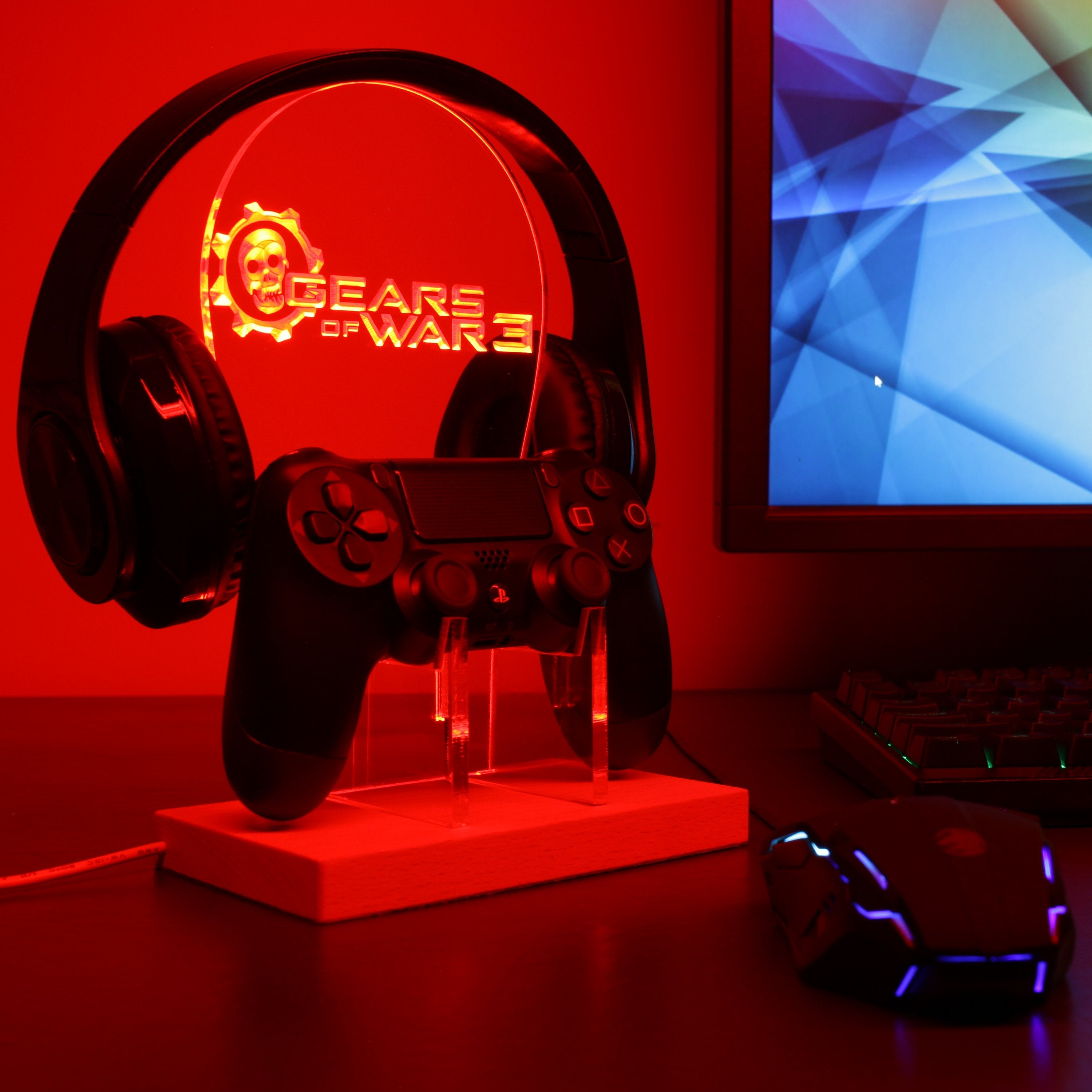 Gear of War 3 LED Gaming Headset Controller Stand