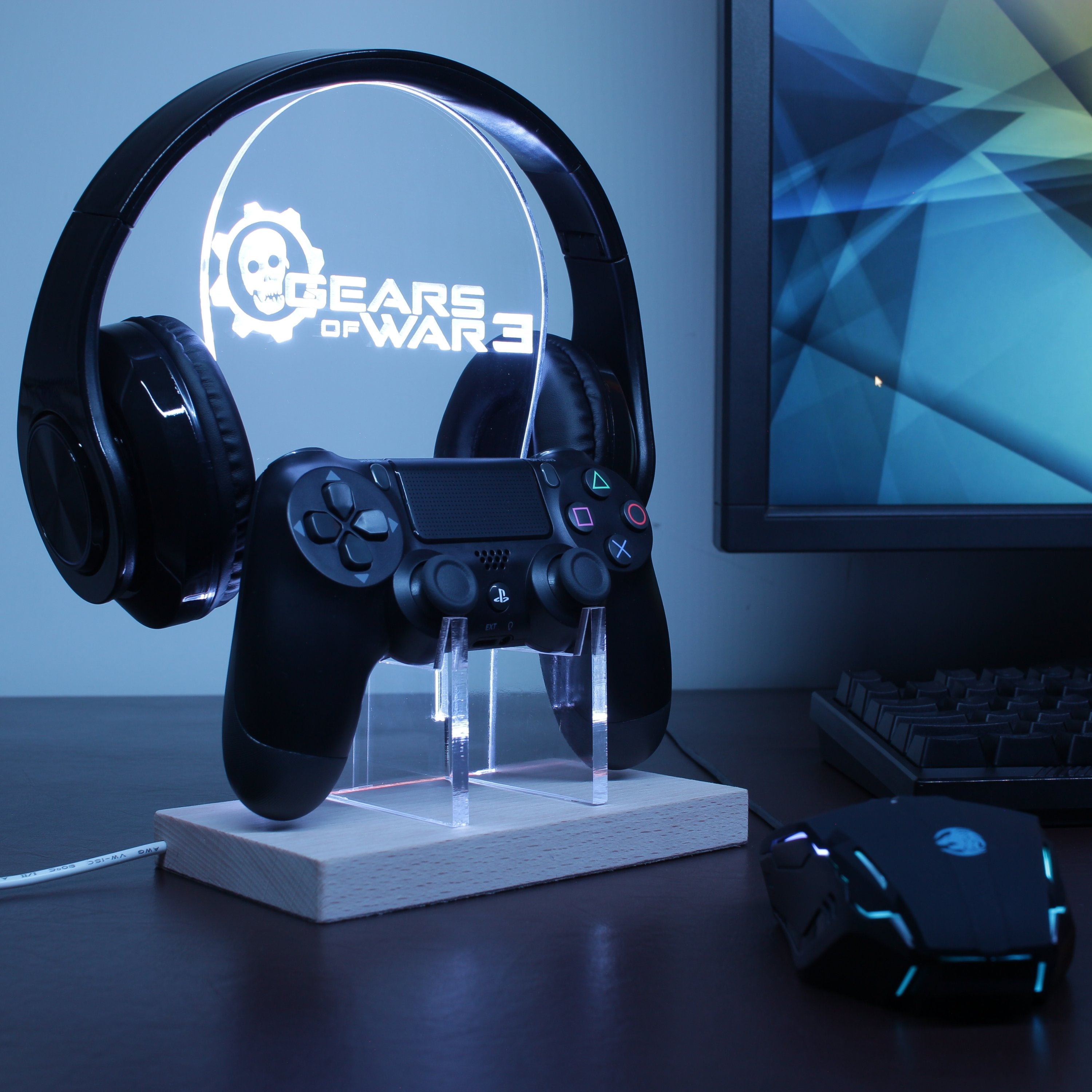 Gear of War 3 LED Gaming Headset Controller Stand