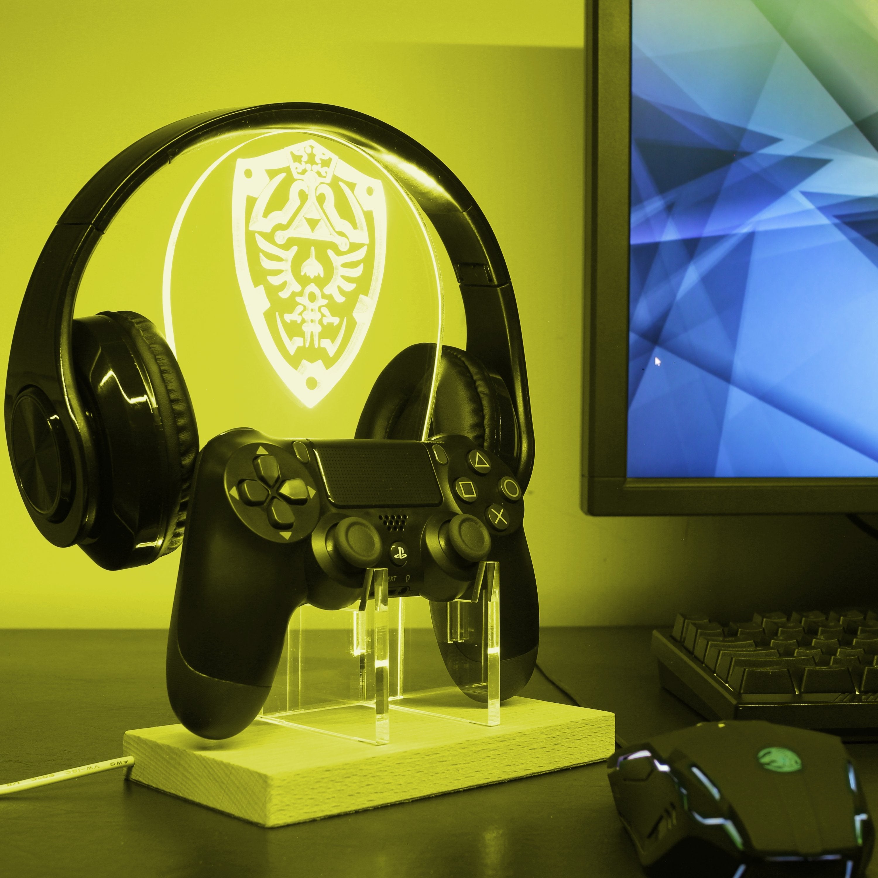 Zelda Shield LED Gaming Headset Controller Stand