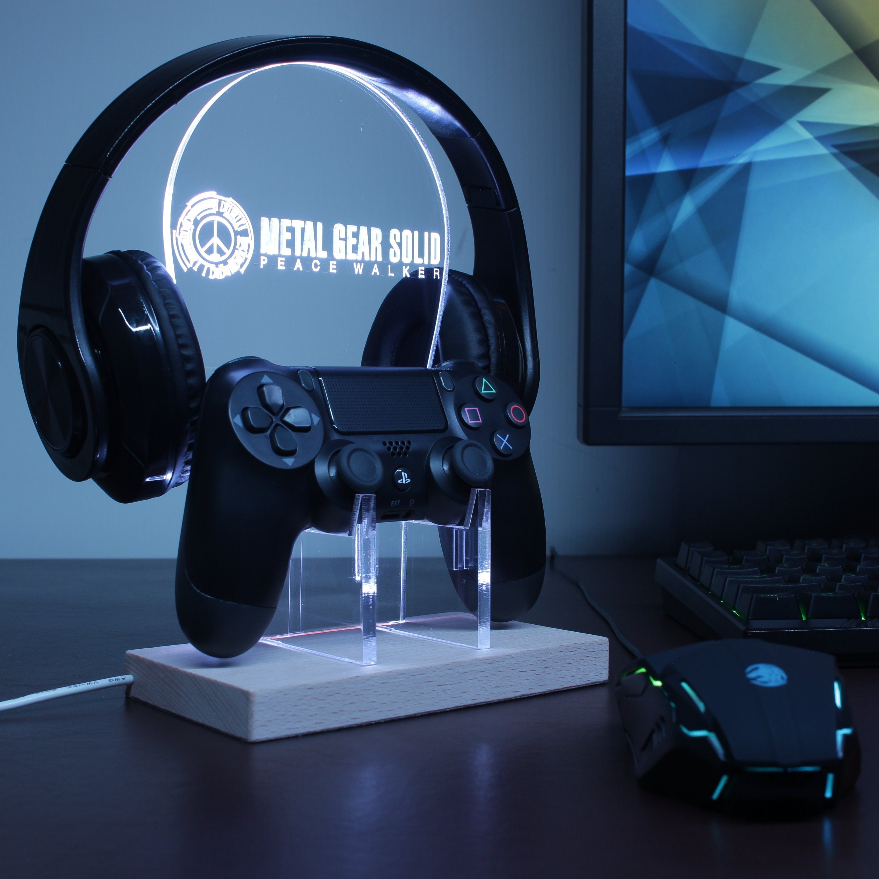 metal gear solid controller Metal Gear Solid LED Gaming Headset Controller Stand