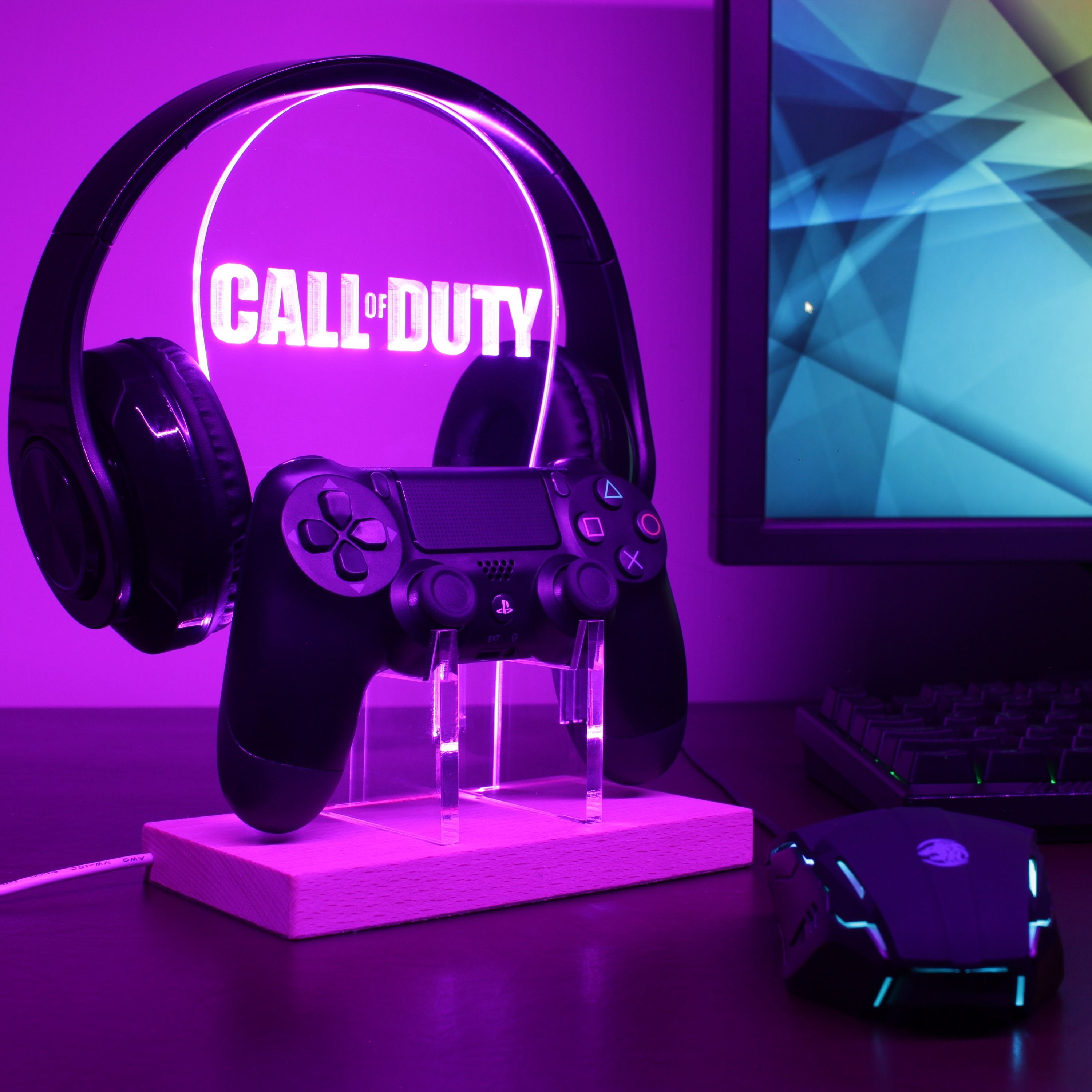 Call of Duty LED Gaming Headset Controller Stand | PRO LED SIGN