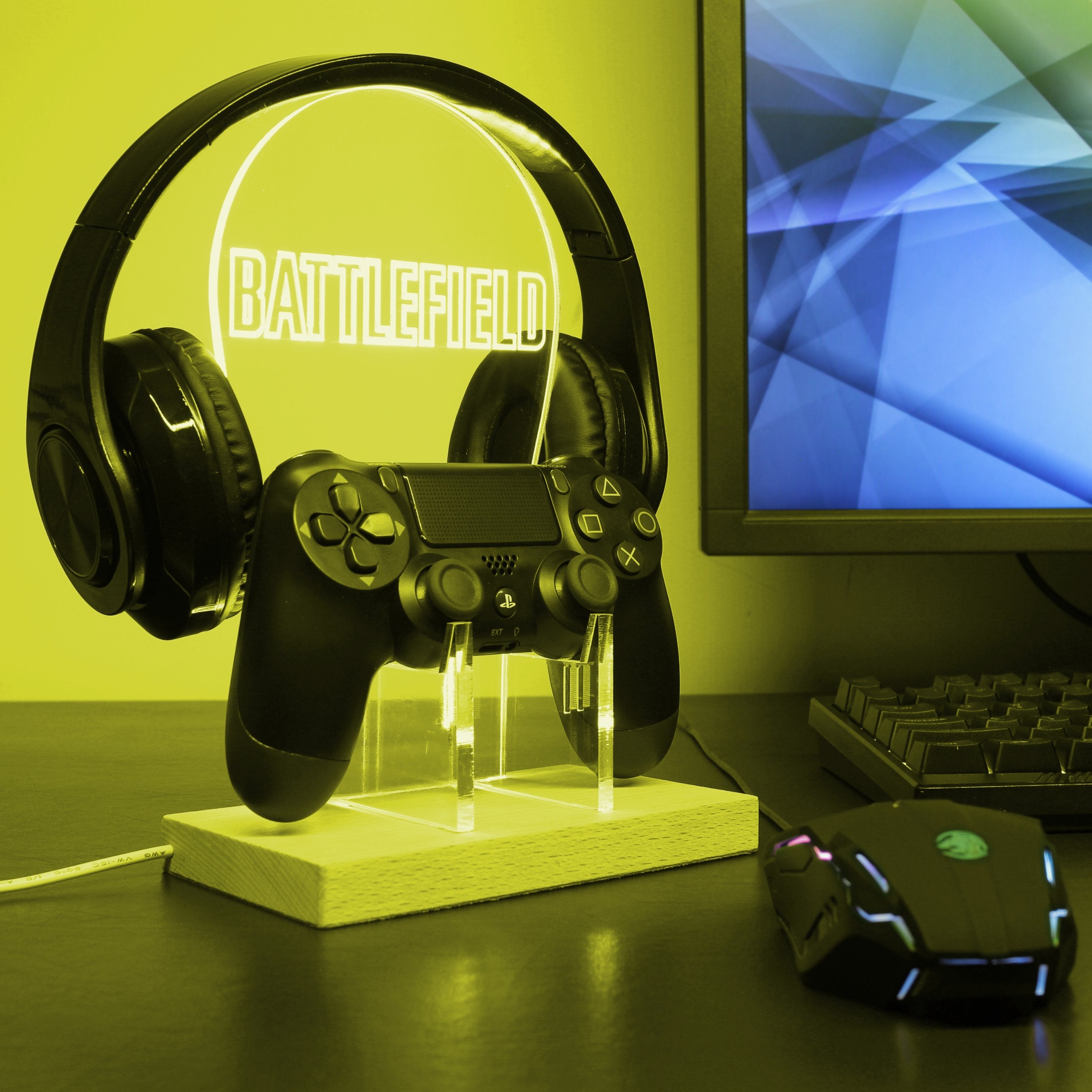 BattleField LED Gaming Headset Controller Stand