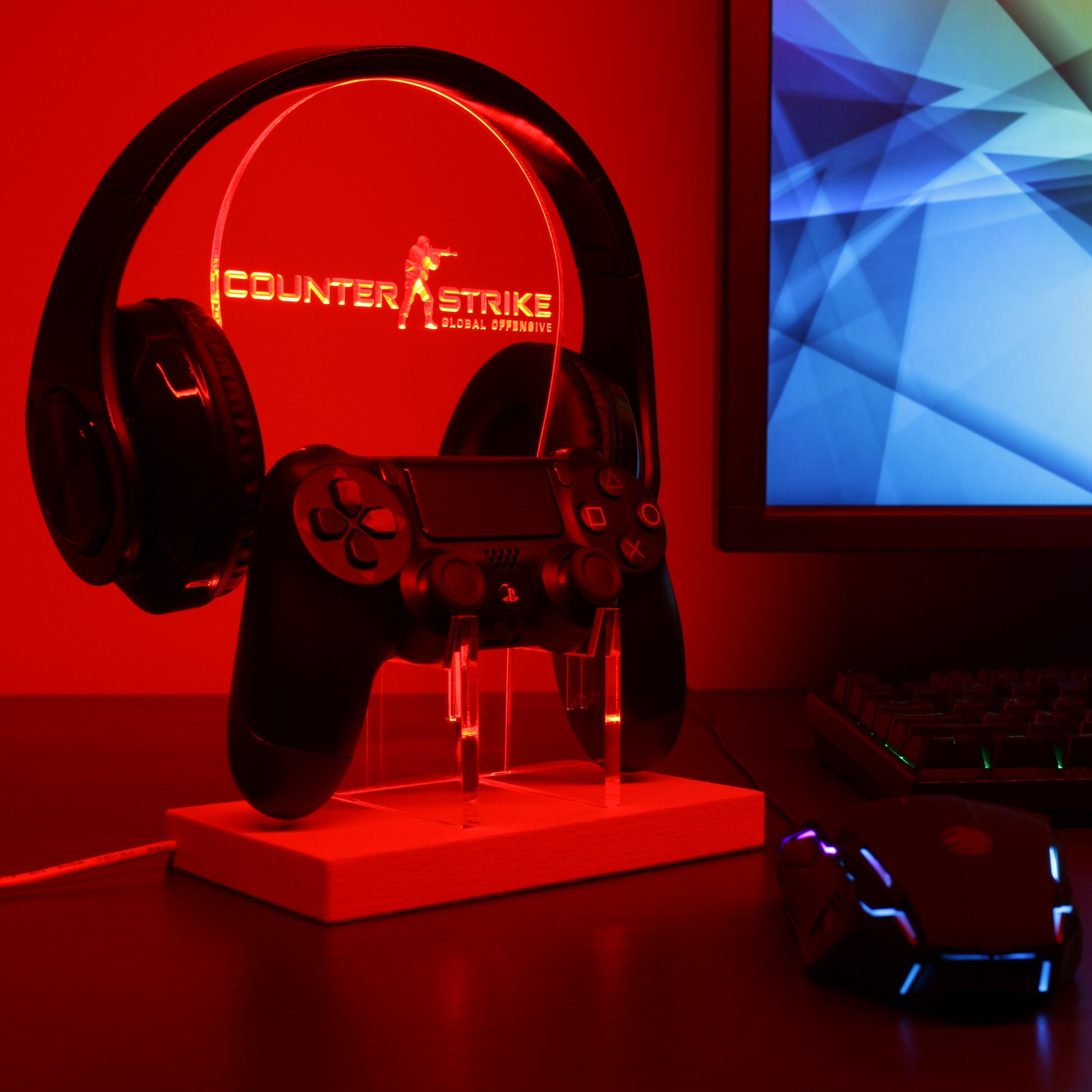 CSGO LED Gaming Headset Controller Stand