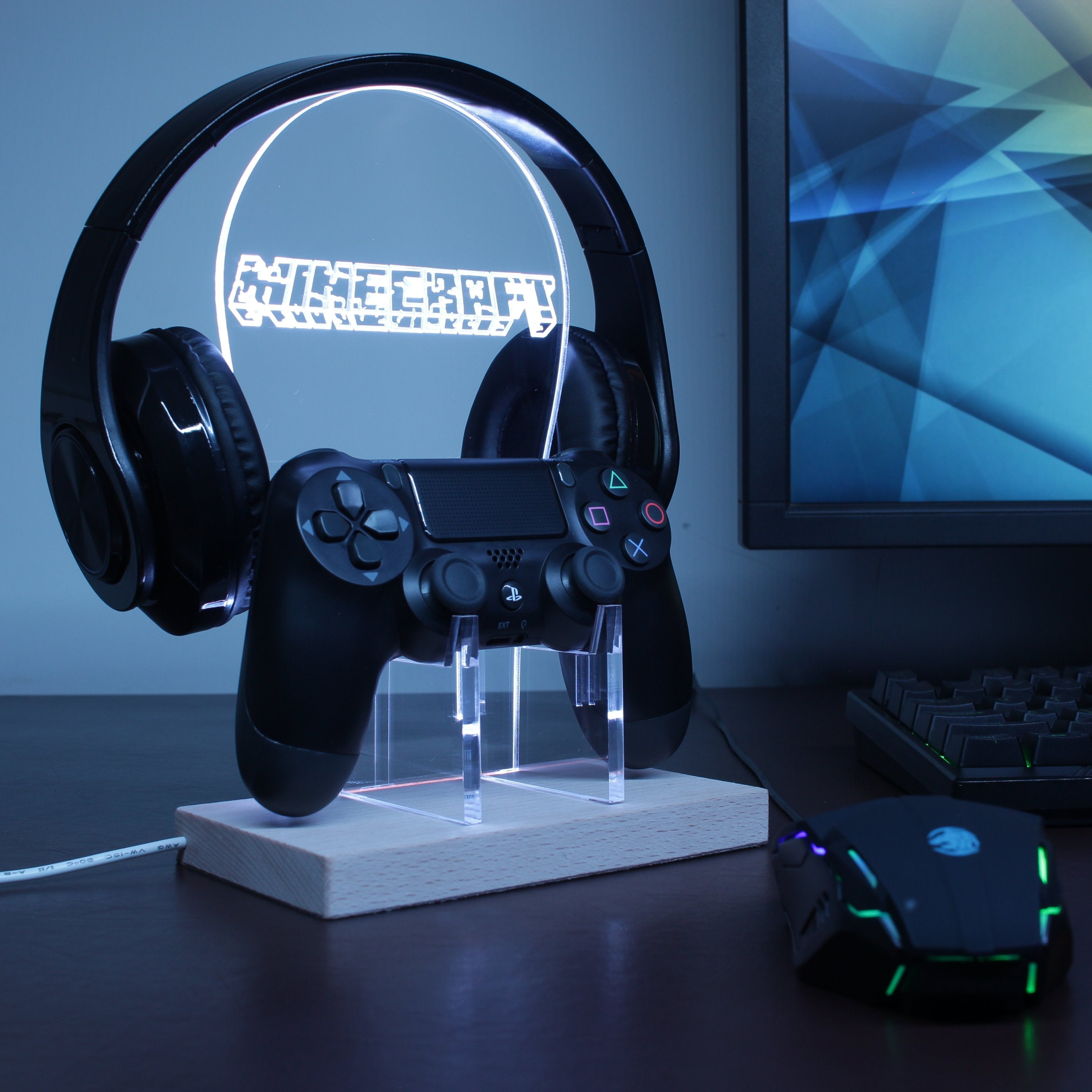 Minecraft LED Gaming Headset Controller Stand