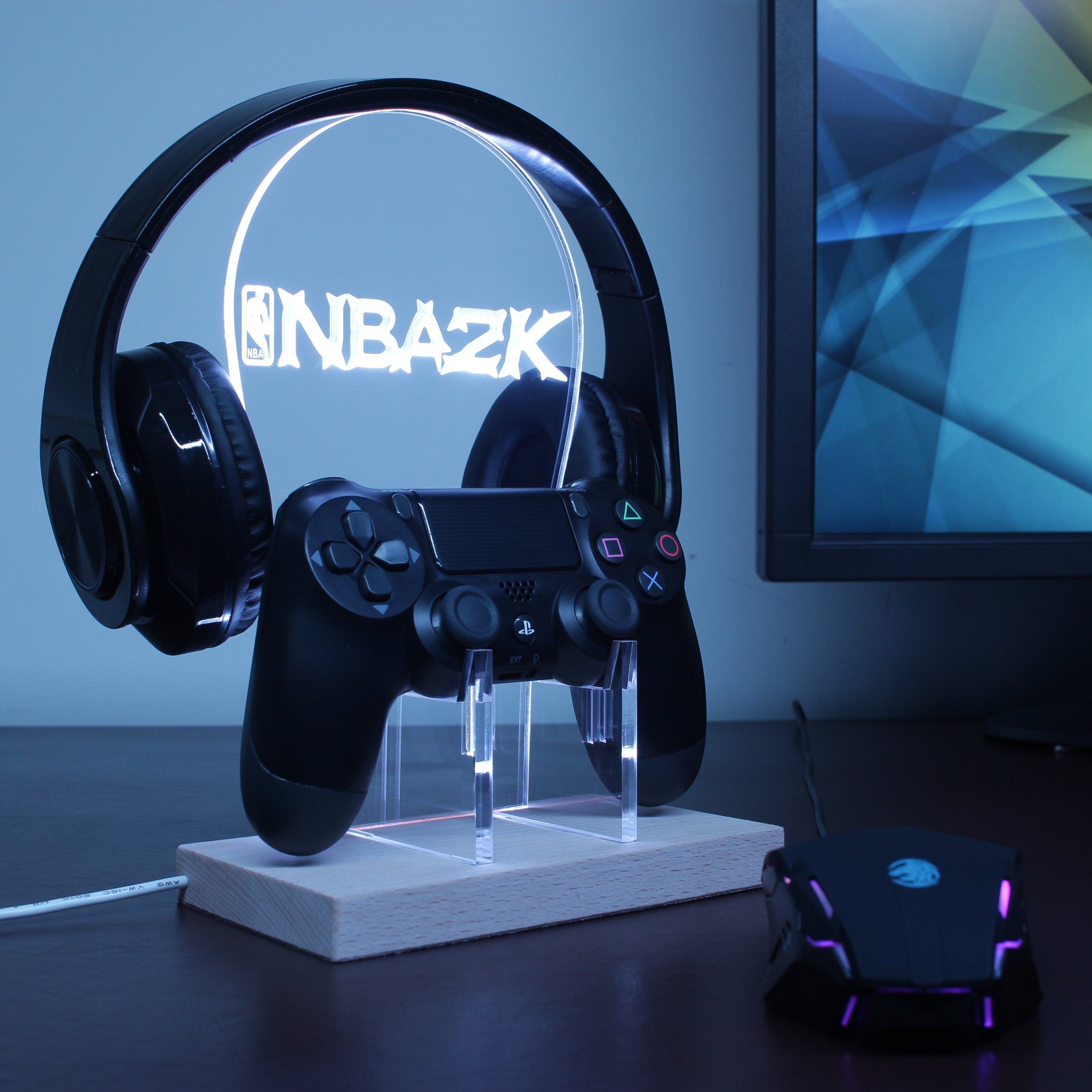 NBA2K LED Gaming Headset Controller Stand