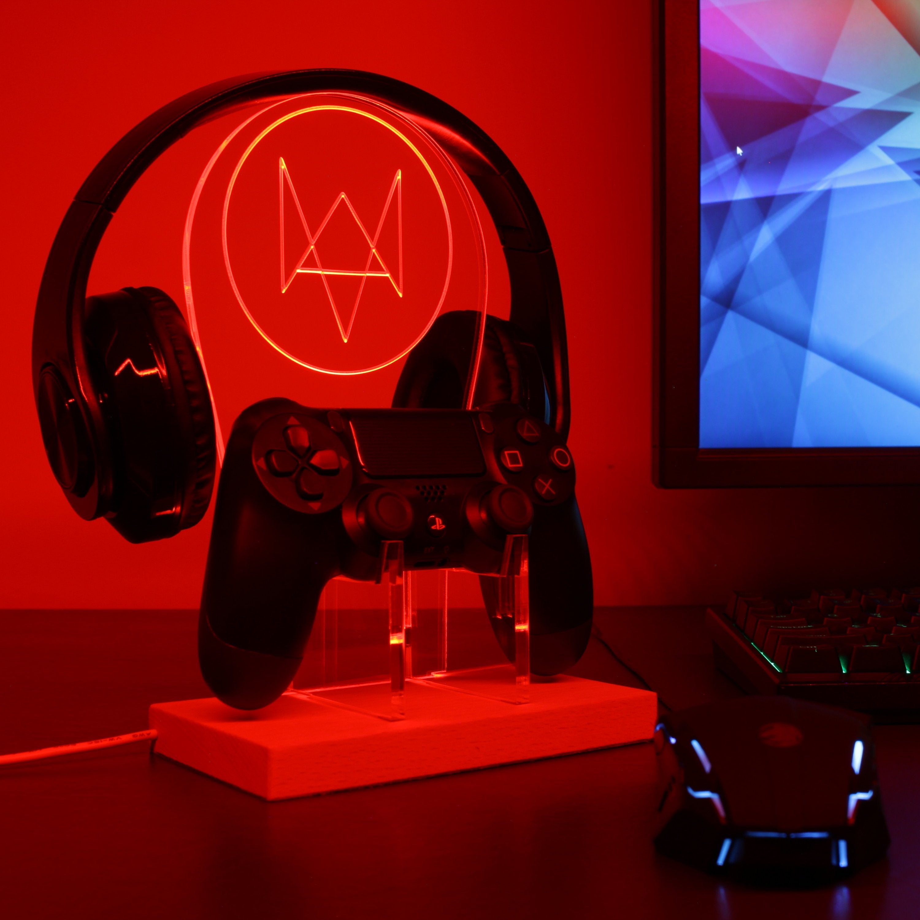 Watch Dog LED Gaming Headset Controller Stand