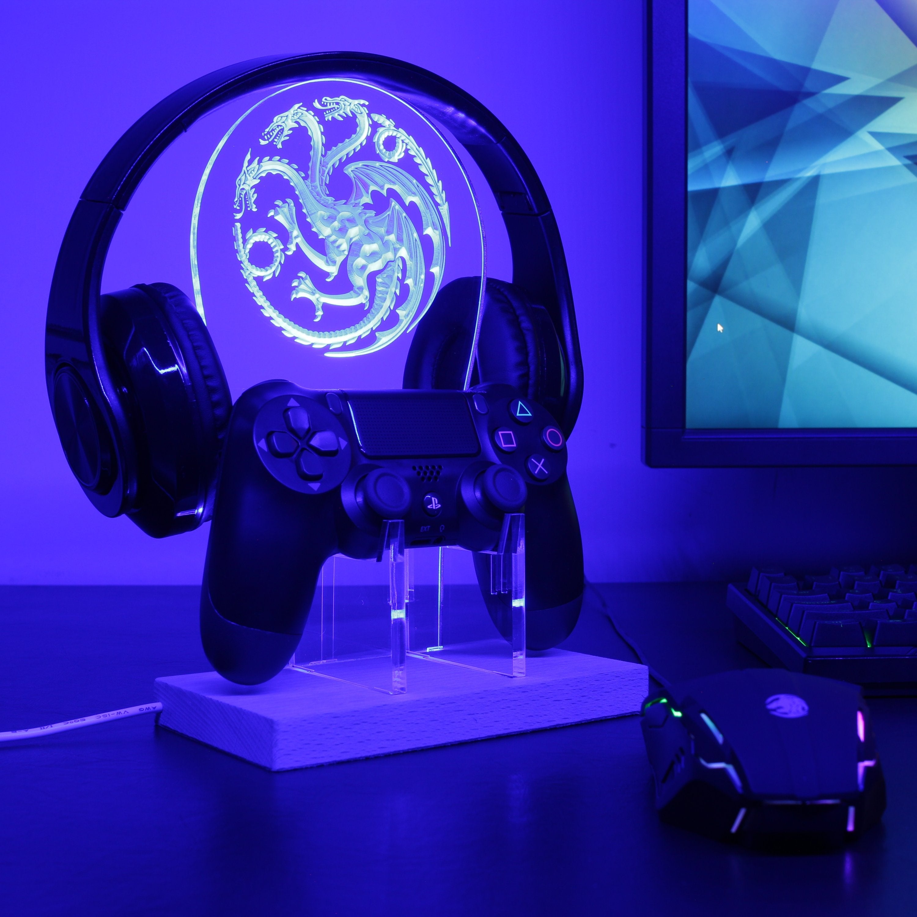House Of the Dragon LED Gaming Headset Controller Stand