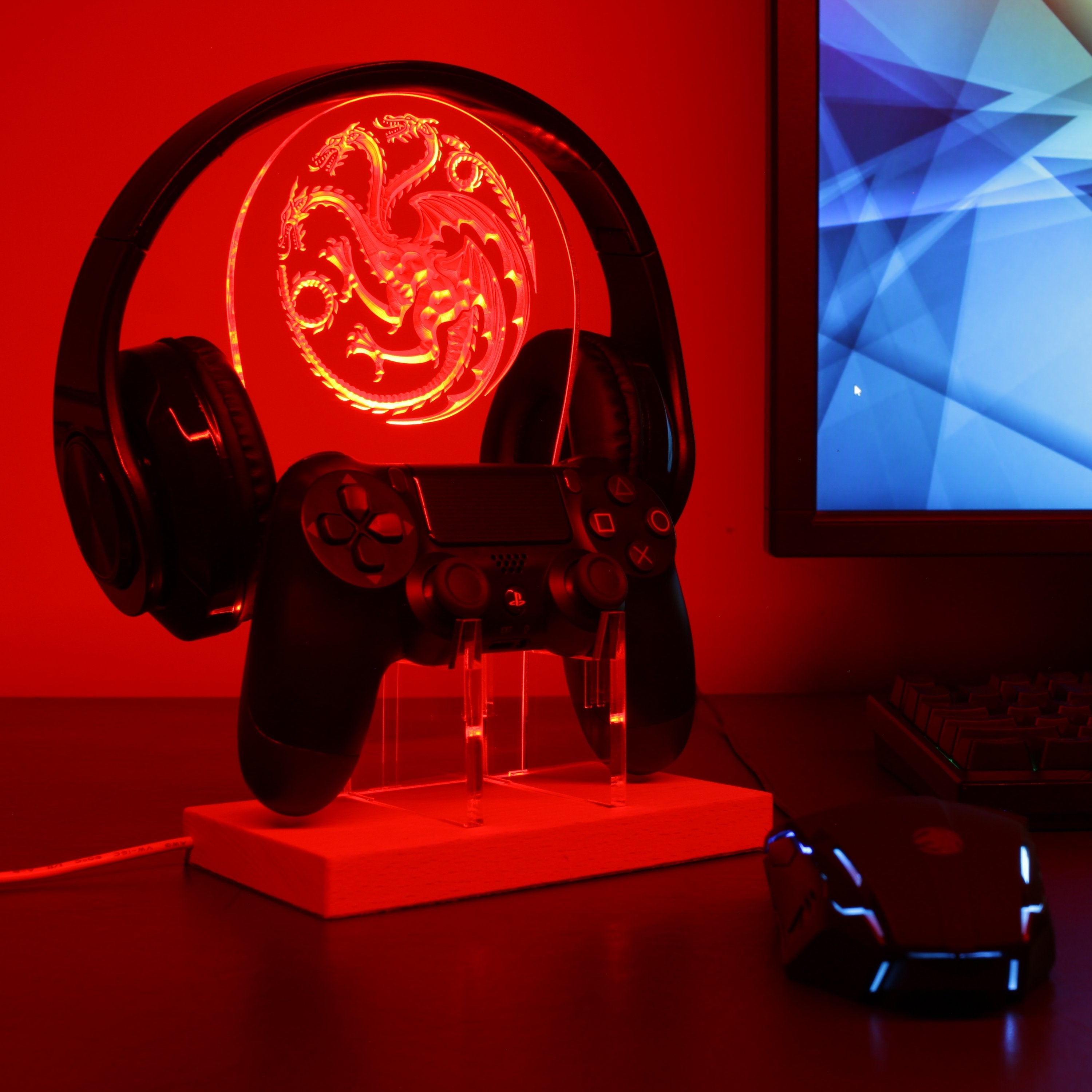 House Of the Dragon LED Gaming Headset Controller Stand