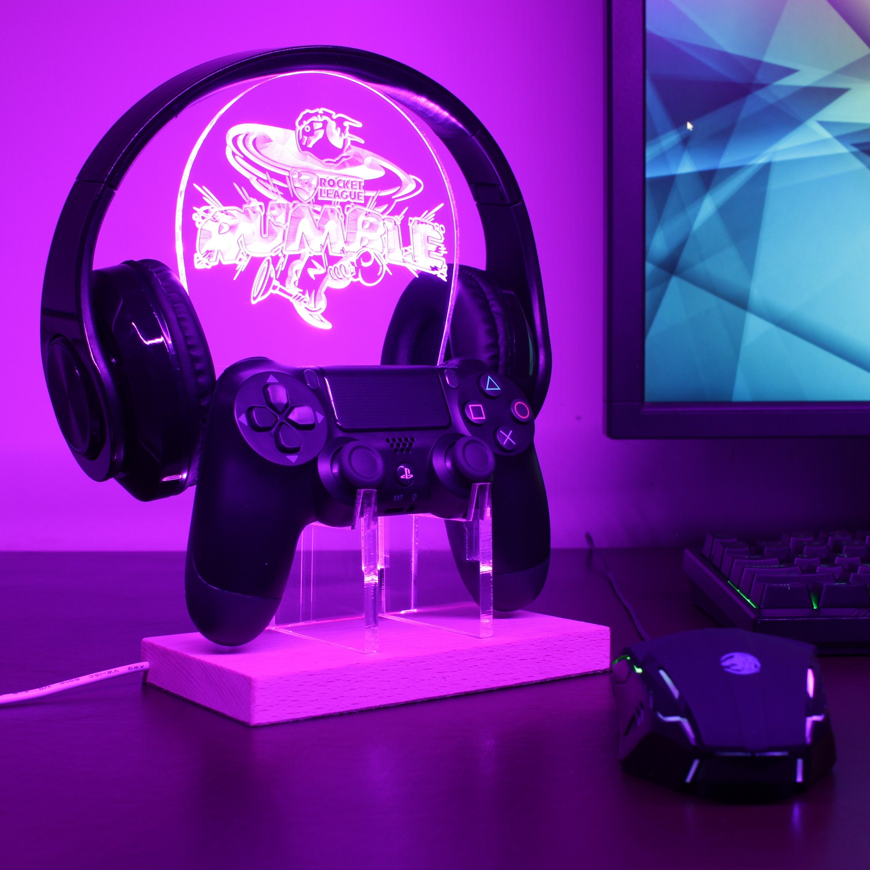 Rocket League Rumble LED Gaming Headset Controller Stand