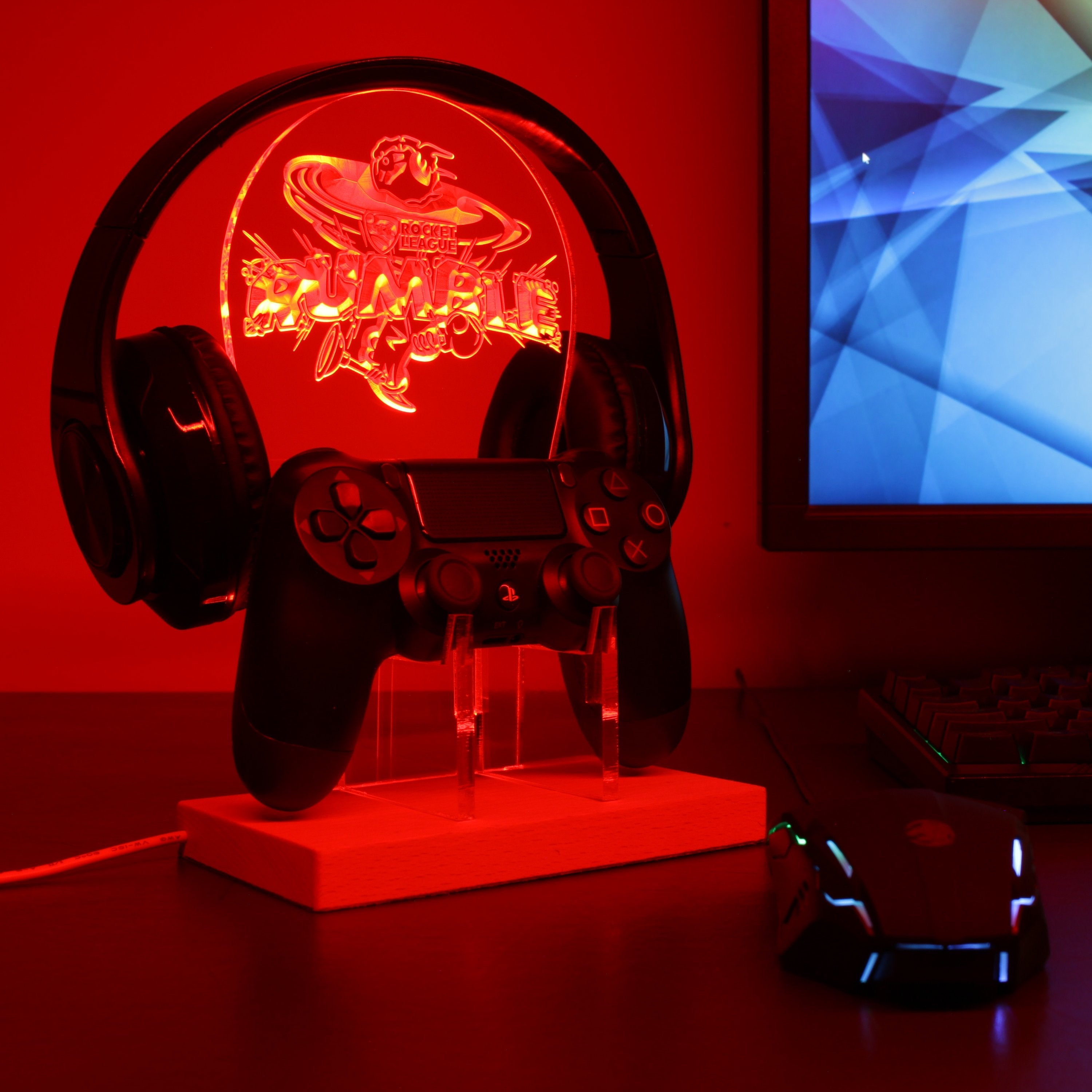 Rocket League Rumble LED Gaming Headset Controller Stand