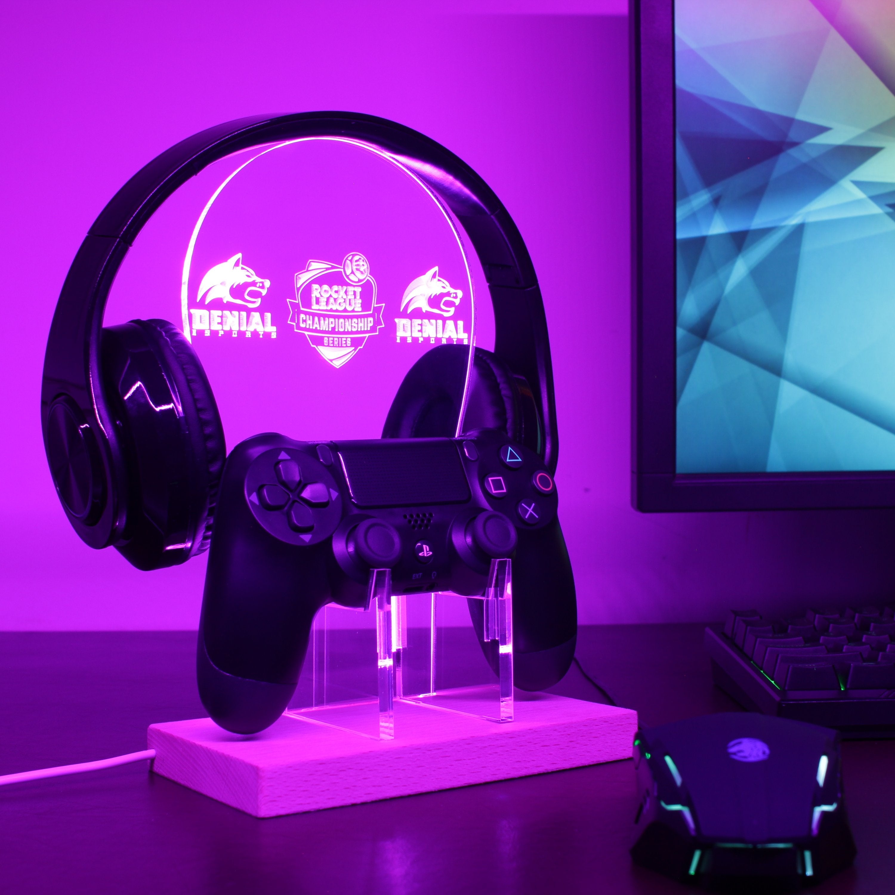 Rocket League Denial LED Gaming Headset Controller Stand
