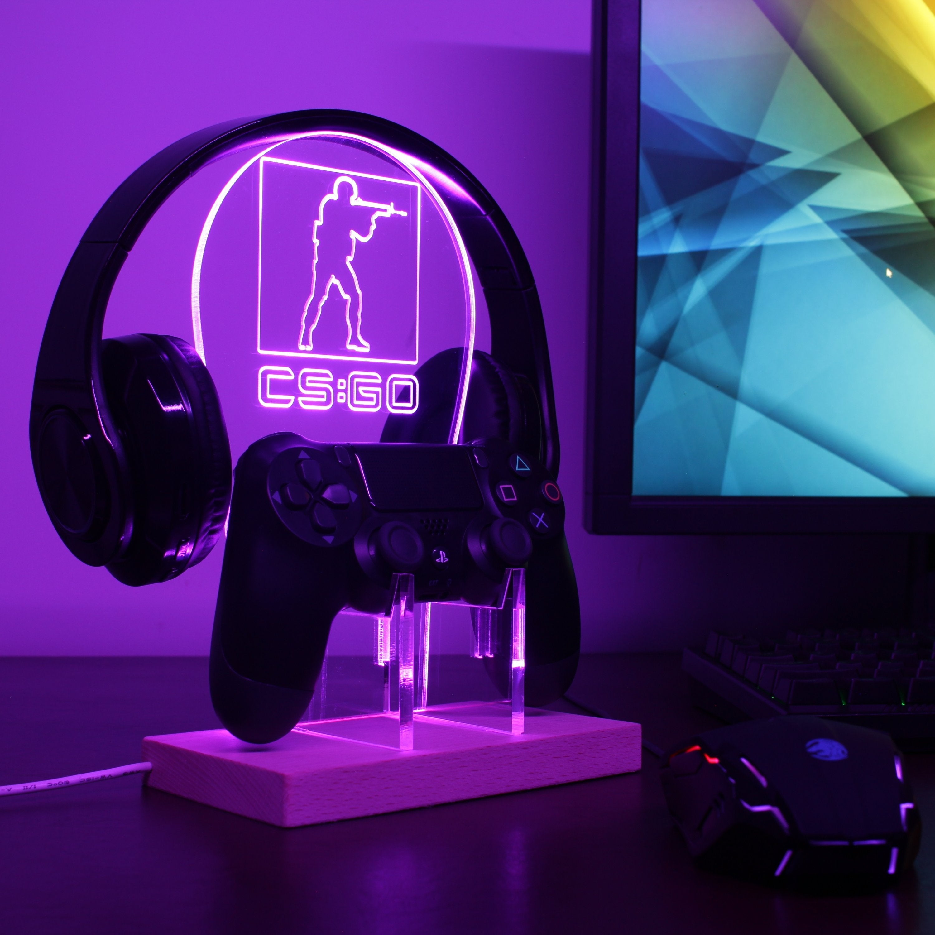 CSGO LED Gaming Headset Controller Stand