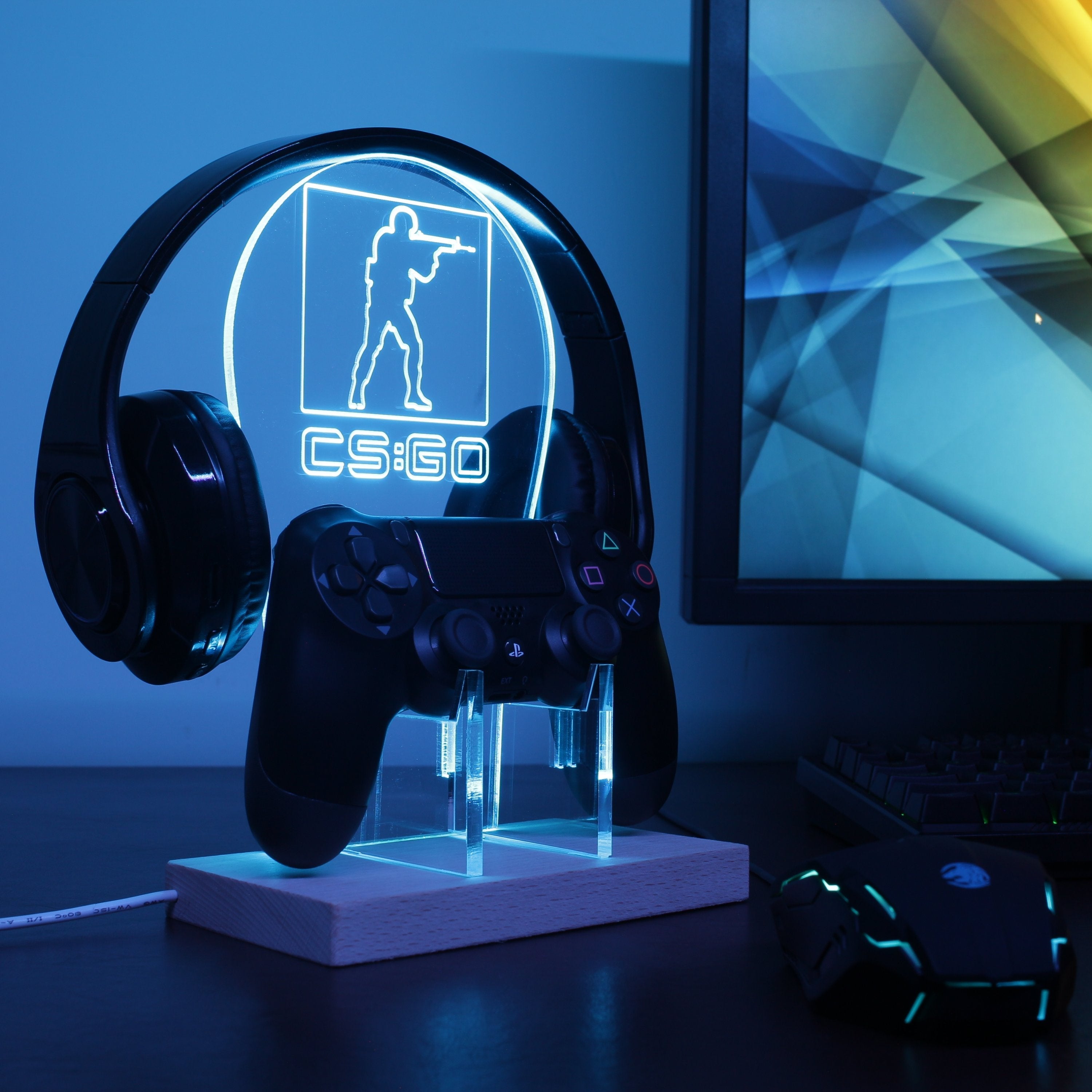 CSGO LED Gaming Headset Controller Stand