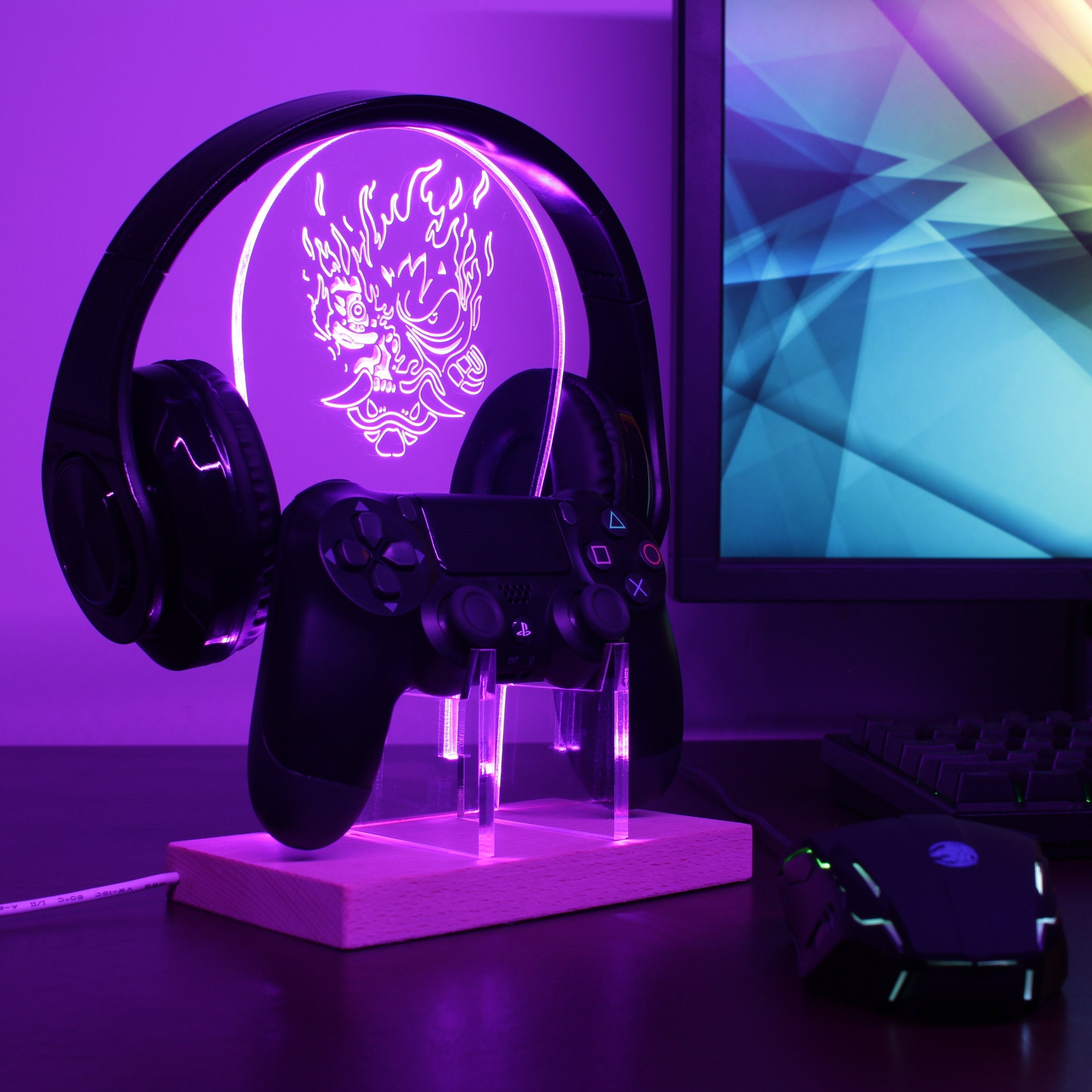 Cyberpunk 2077 LED Gaming Headset Controller Stand