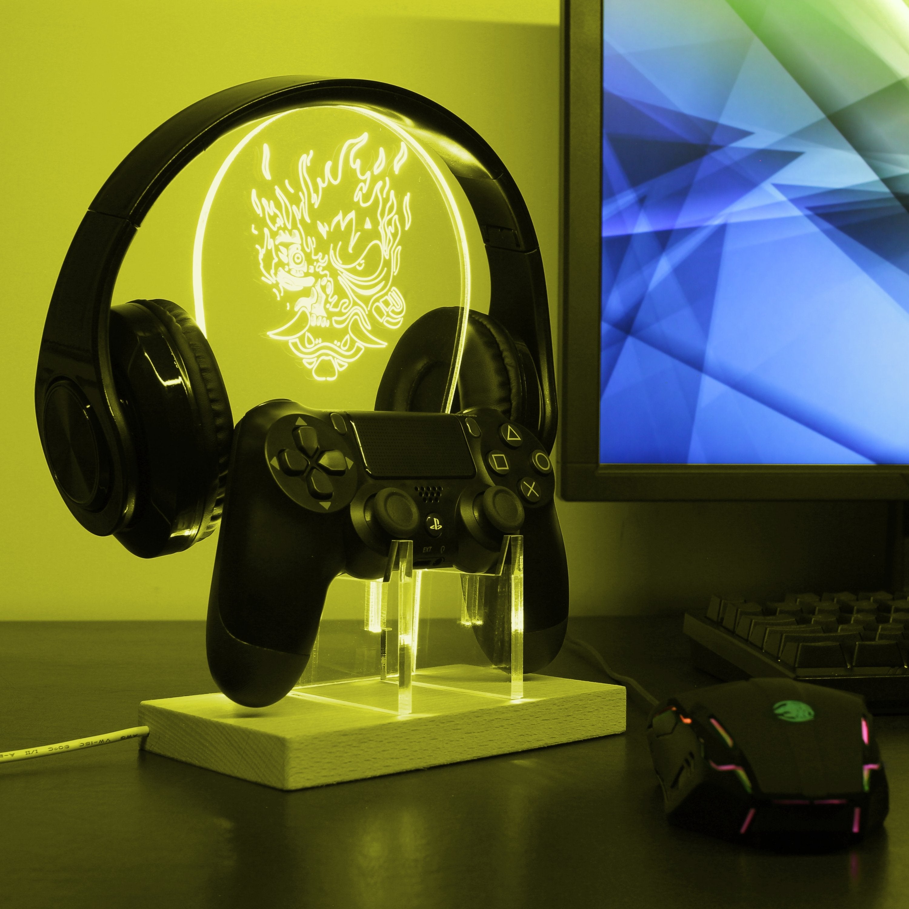 Cyberpunk 2077 LED Gaming Headset Controller Stand