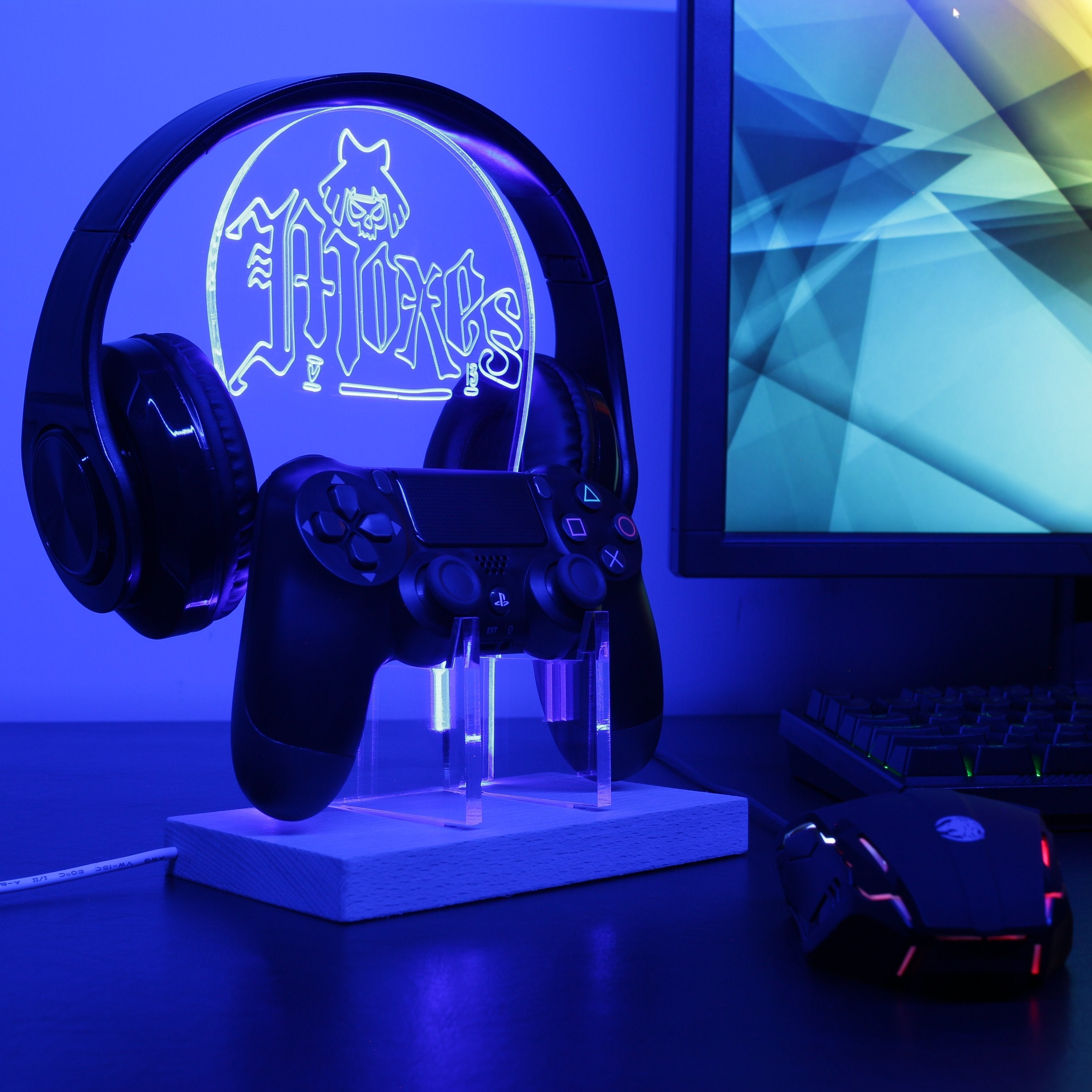 Cyberpunk 2077 Moxes LED Gaming Headset Controller Stand