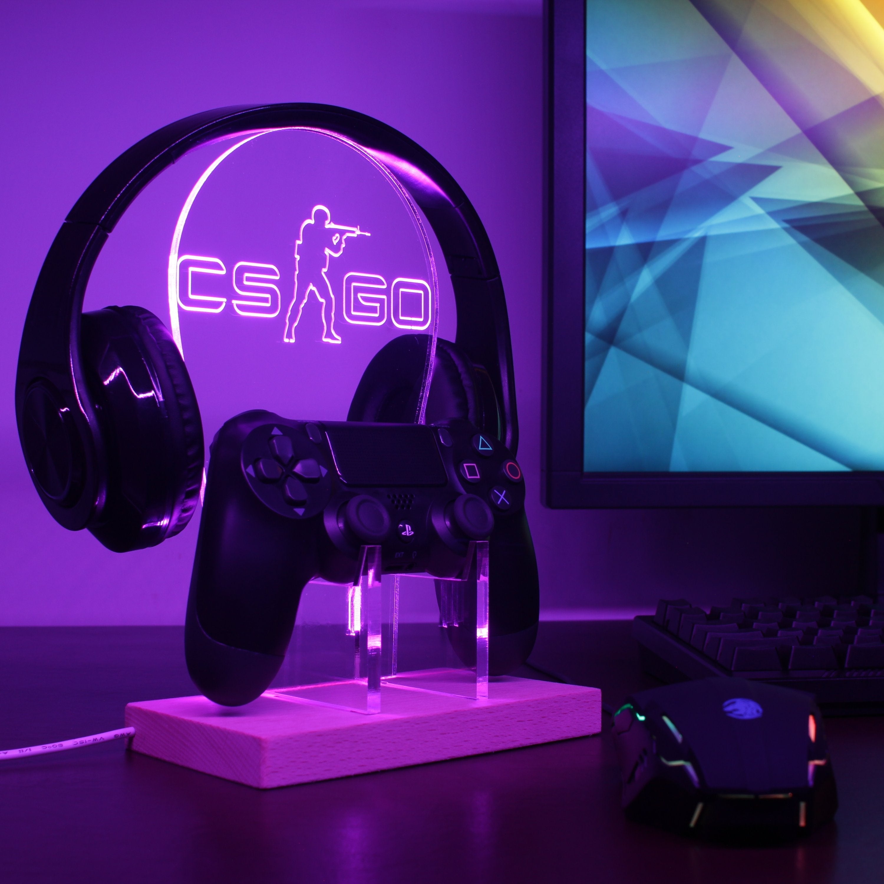 Cs:Go Counter Strike LED Gaming Headset Controller Stand