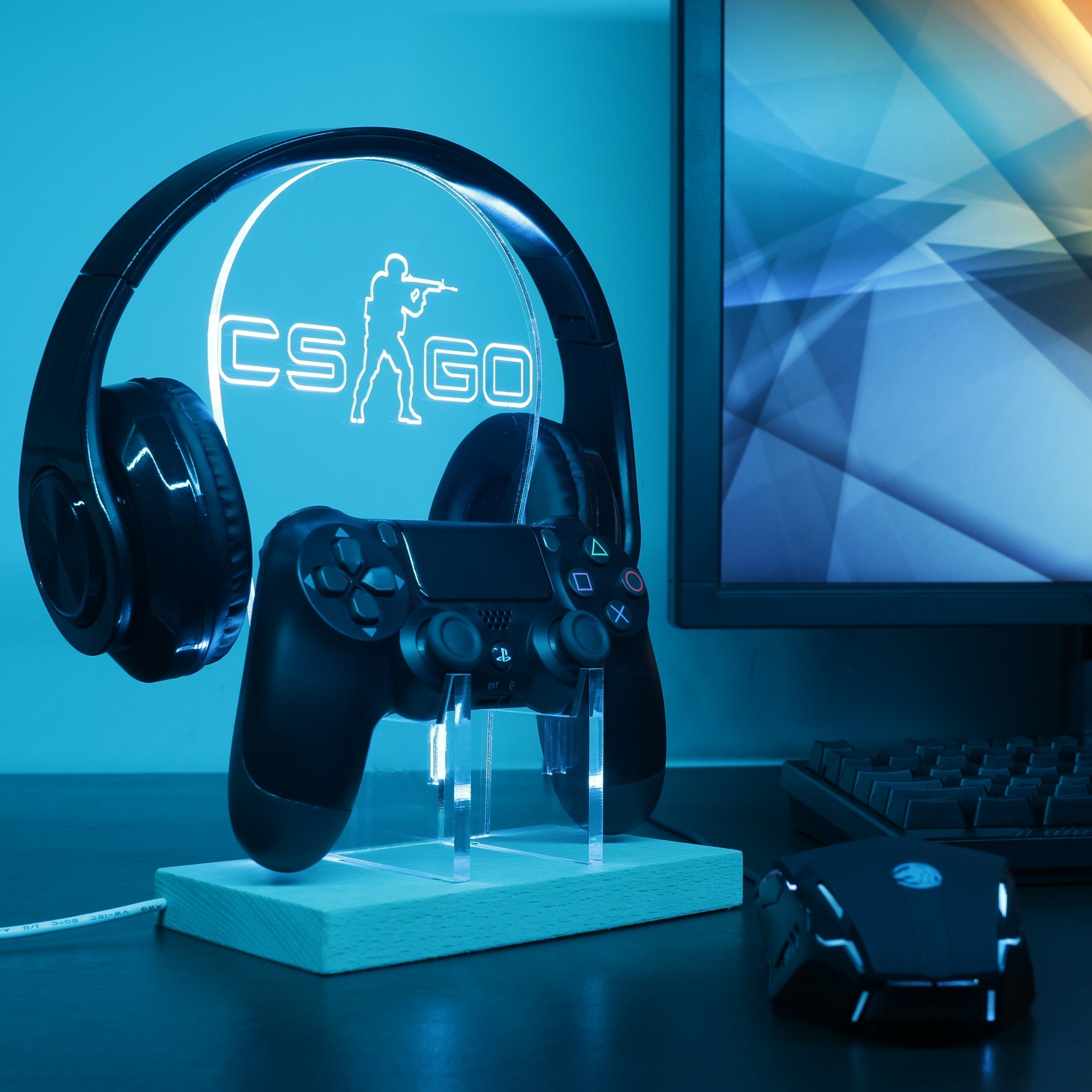 Cs:Go Counter Strike LED Gaming Headset Controller Stand