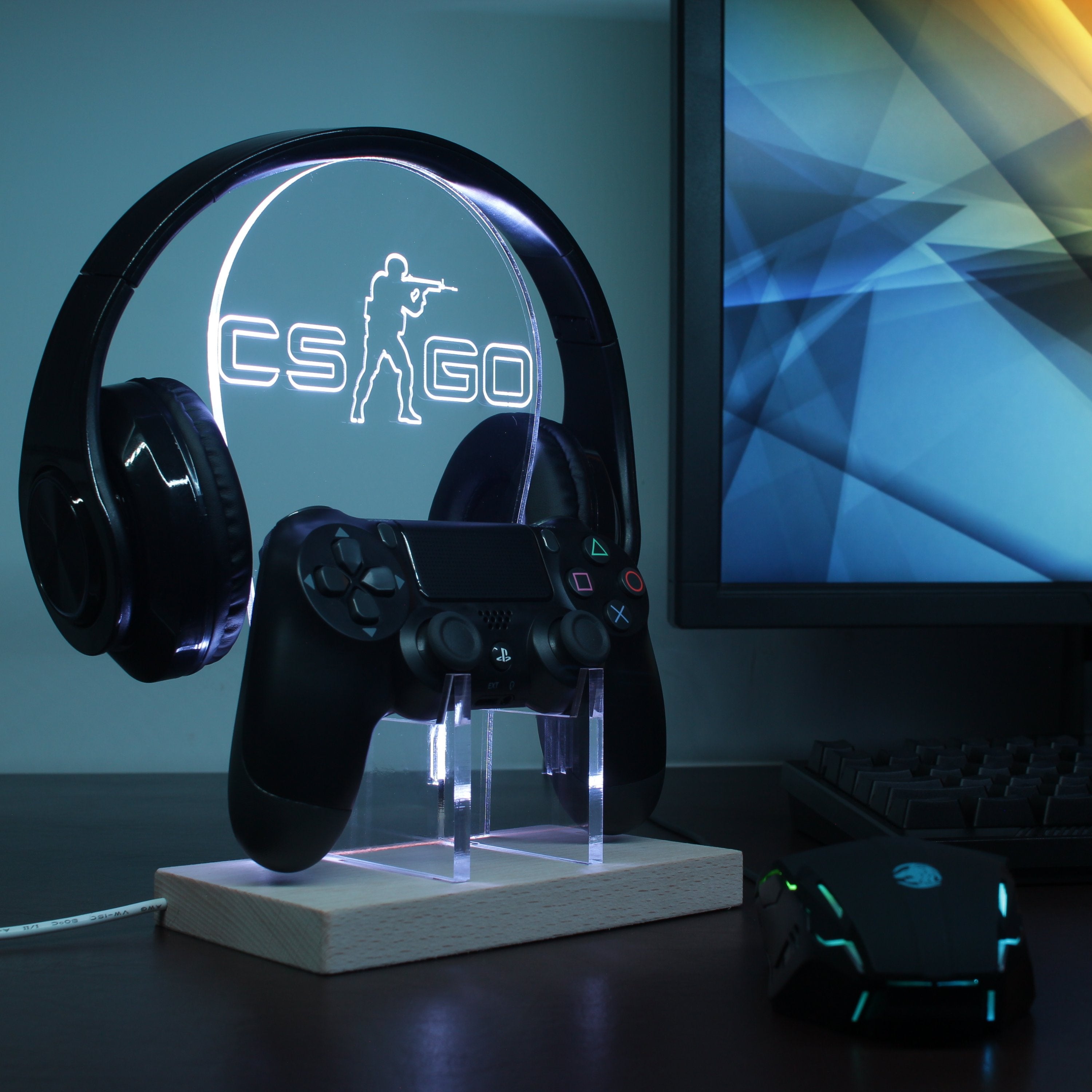 Cs:Go Counter Strike LED Gaming Headset Controller Stand