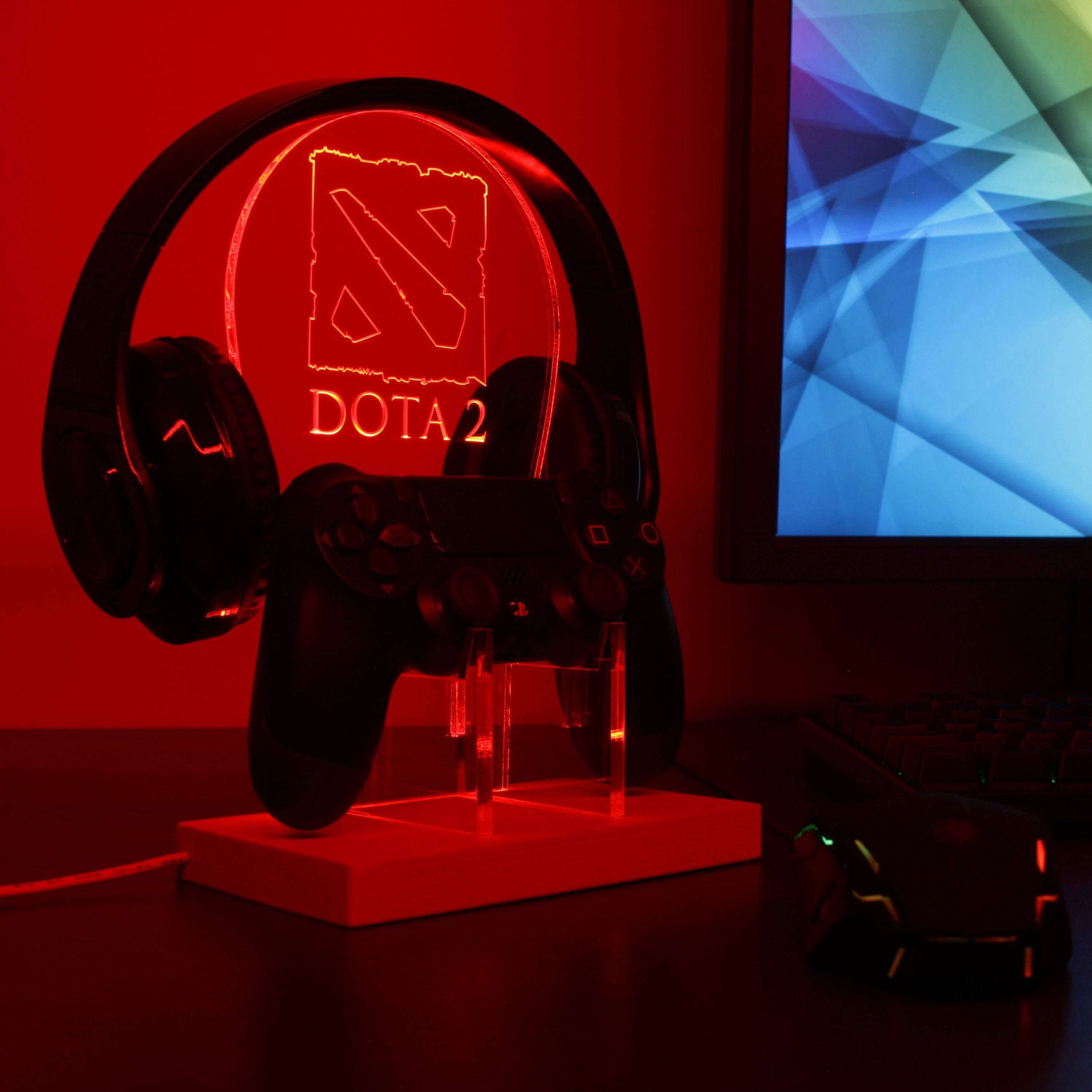 Dota LED Gaming Headset Controller Stand PRO LED SIGN