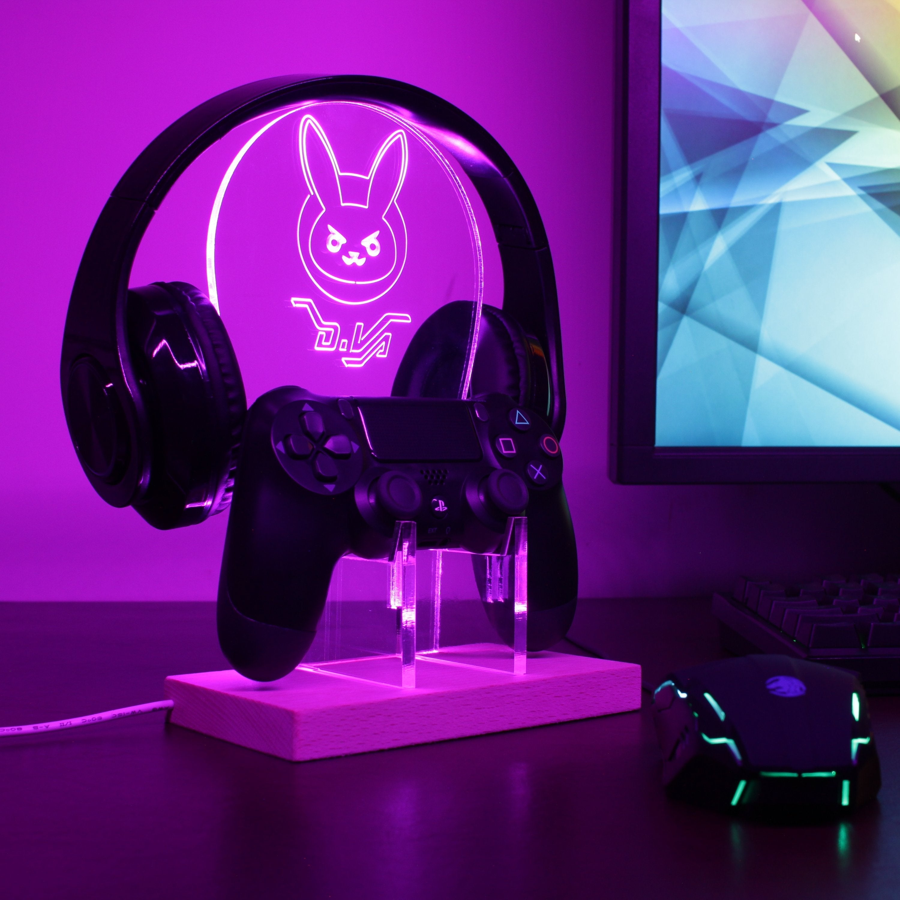 Overwatch Dva LED Gaming Headset Controller Stand