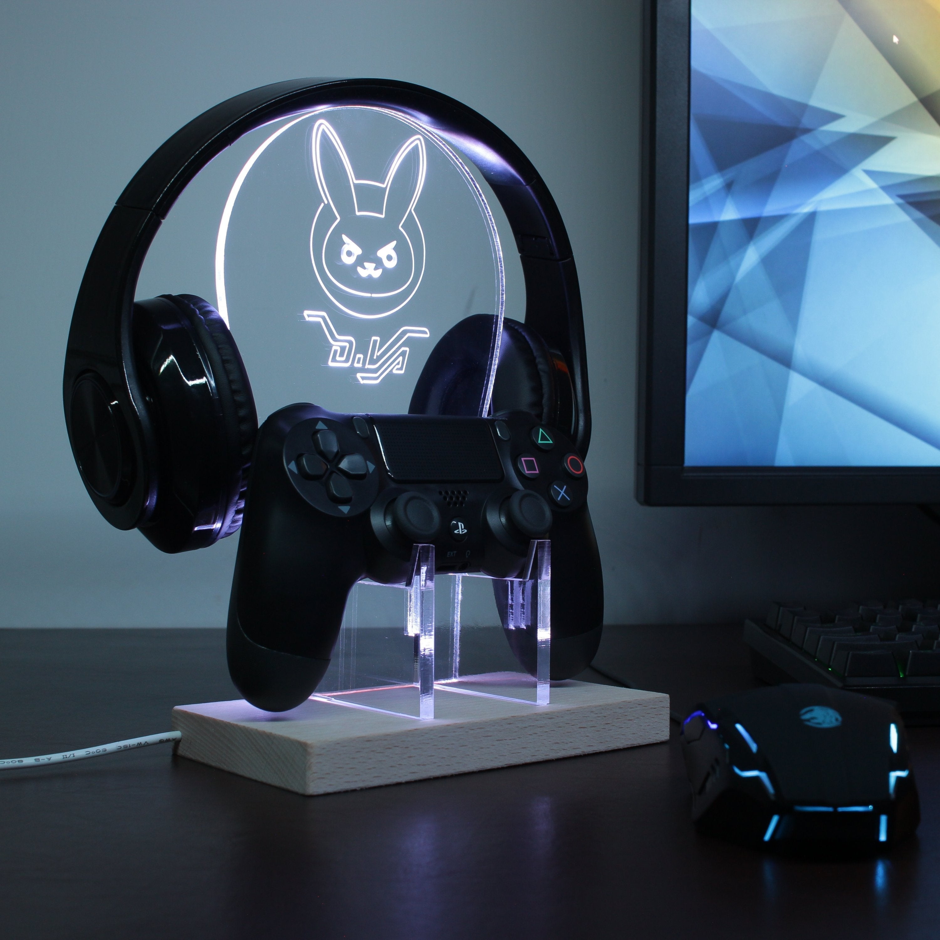 Overwatch Dva LED Gaming Headset Controller Stand