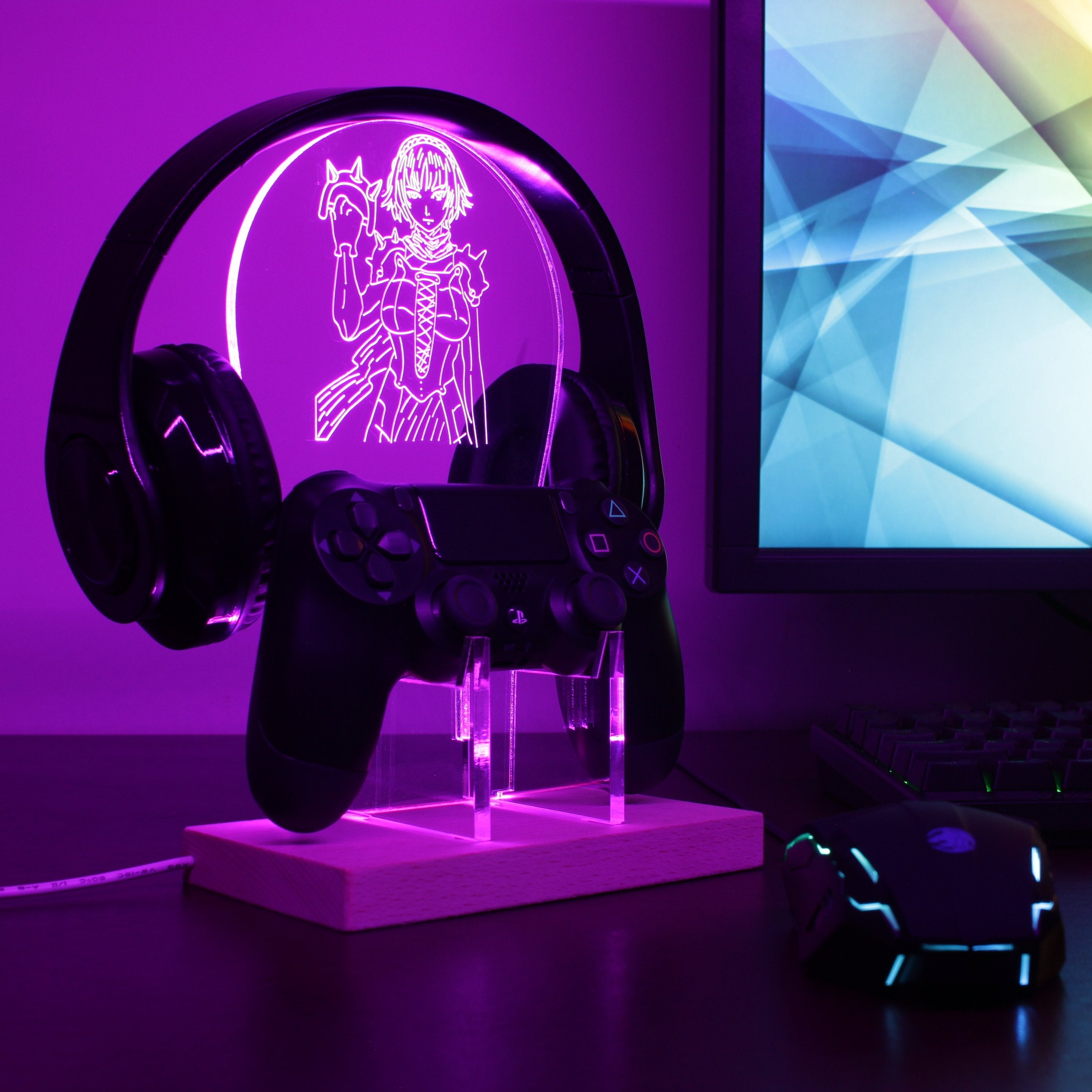 Makoto Persona 5 LED Gaming Headset Controller Stand