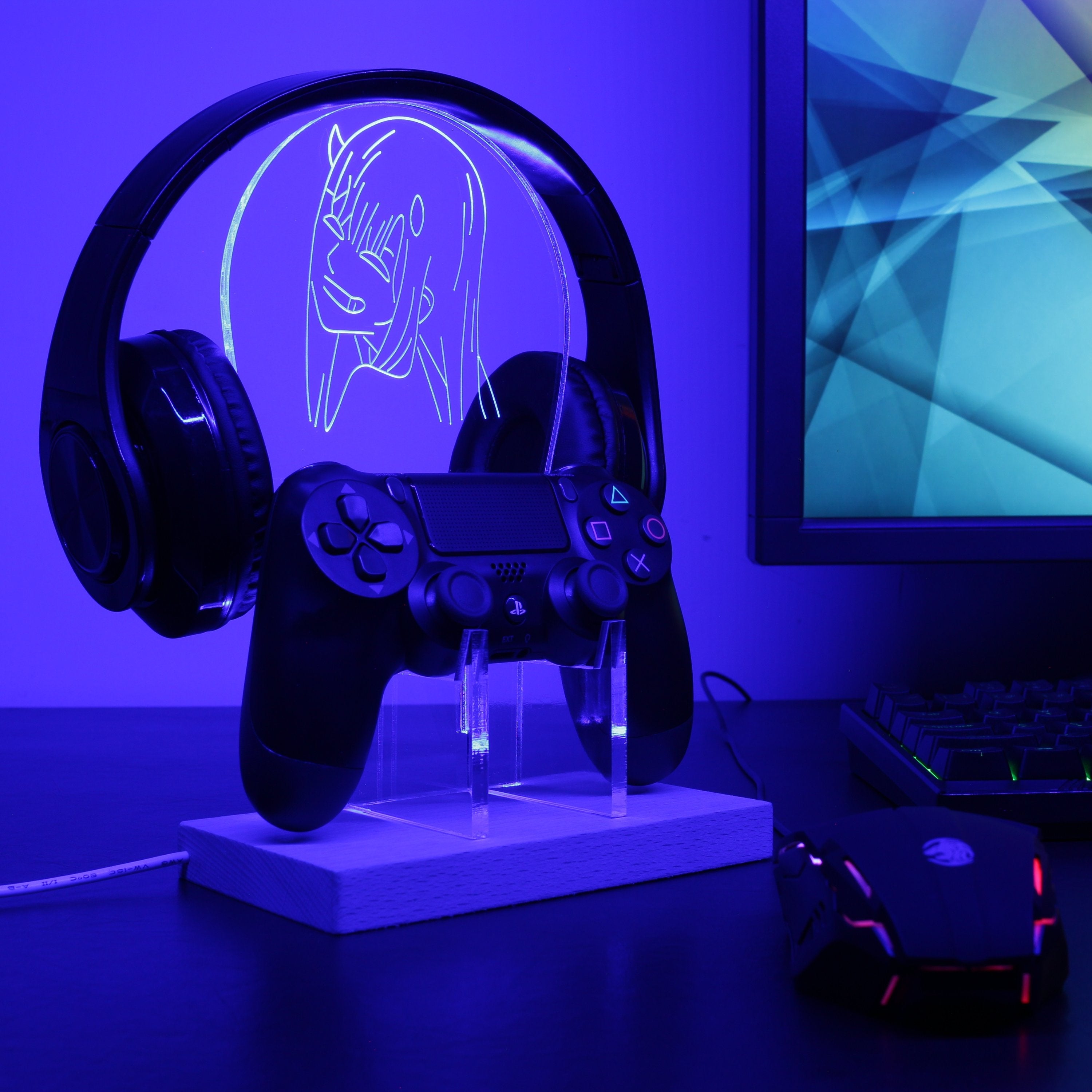 Zero Two LED Gaming Headset Controller Stand