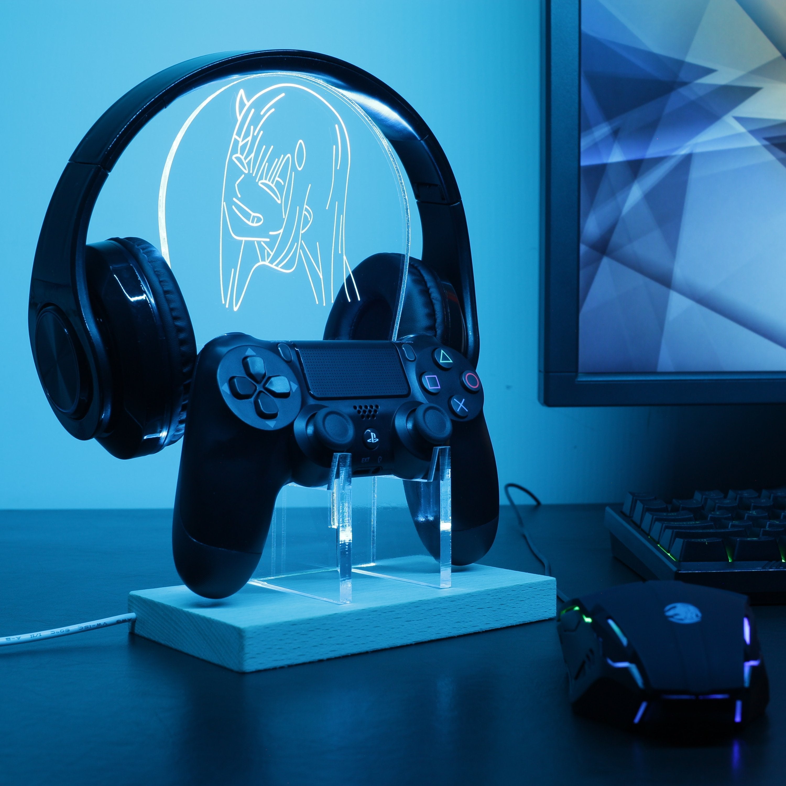 Zero Two LED Gaming Headset Controller Stand