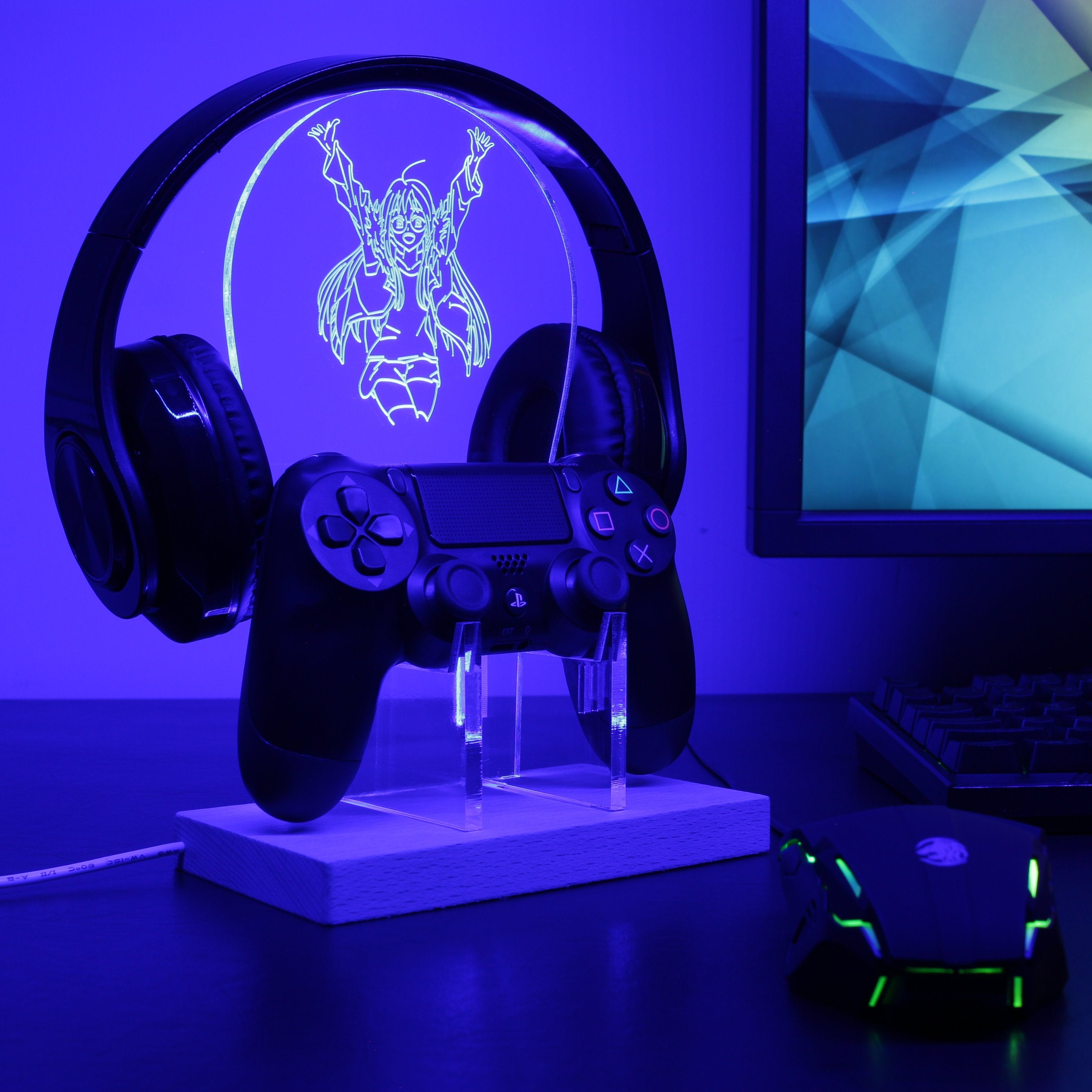 Persona 5 Futaba Sakura LED Gaming Headset Controller Stand