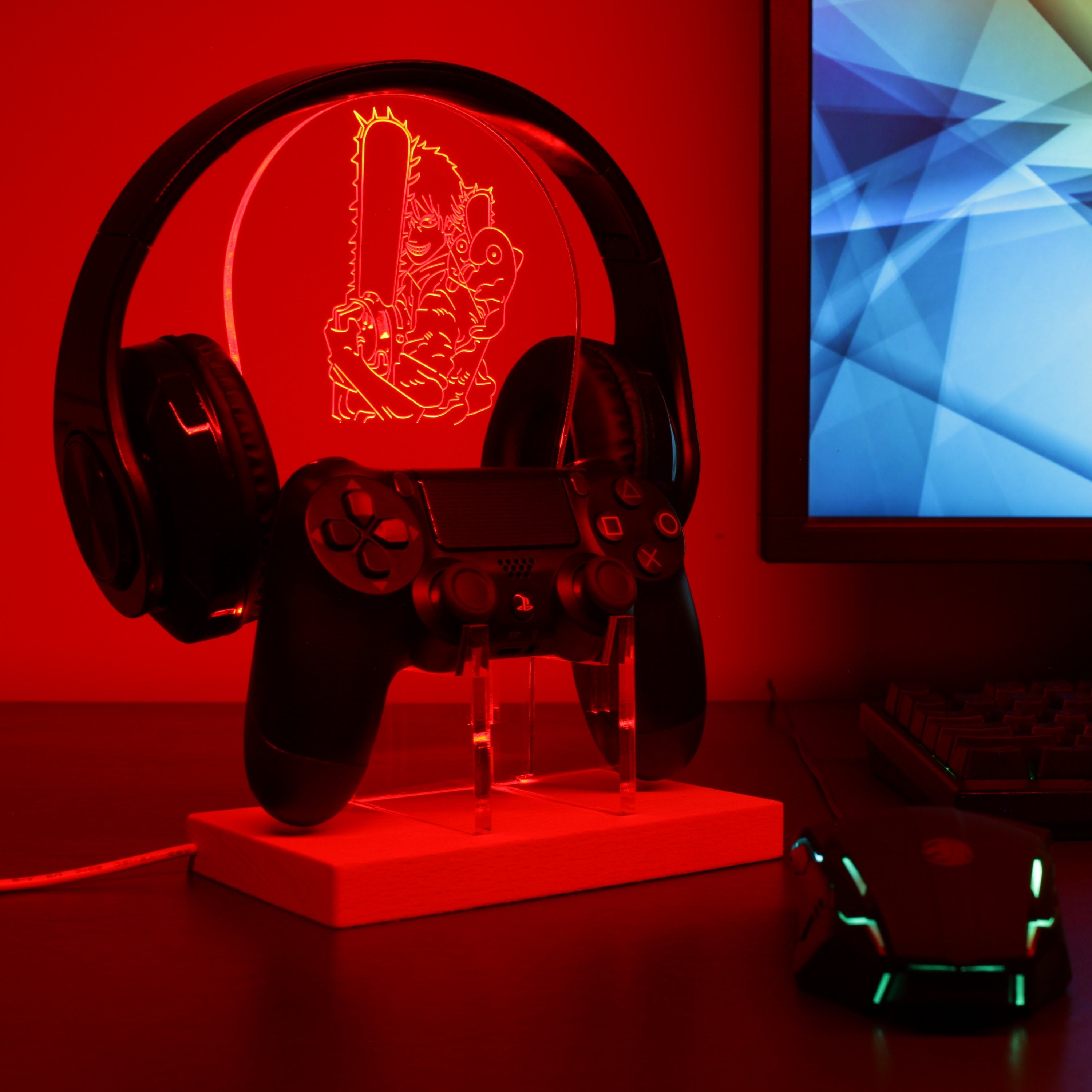 Chainsaw Man LED Gaming Headset Controller Stand