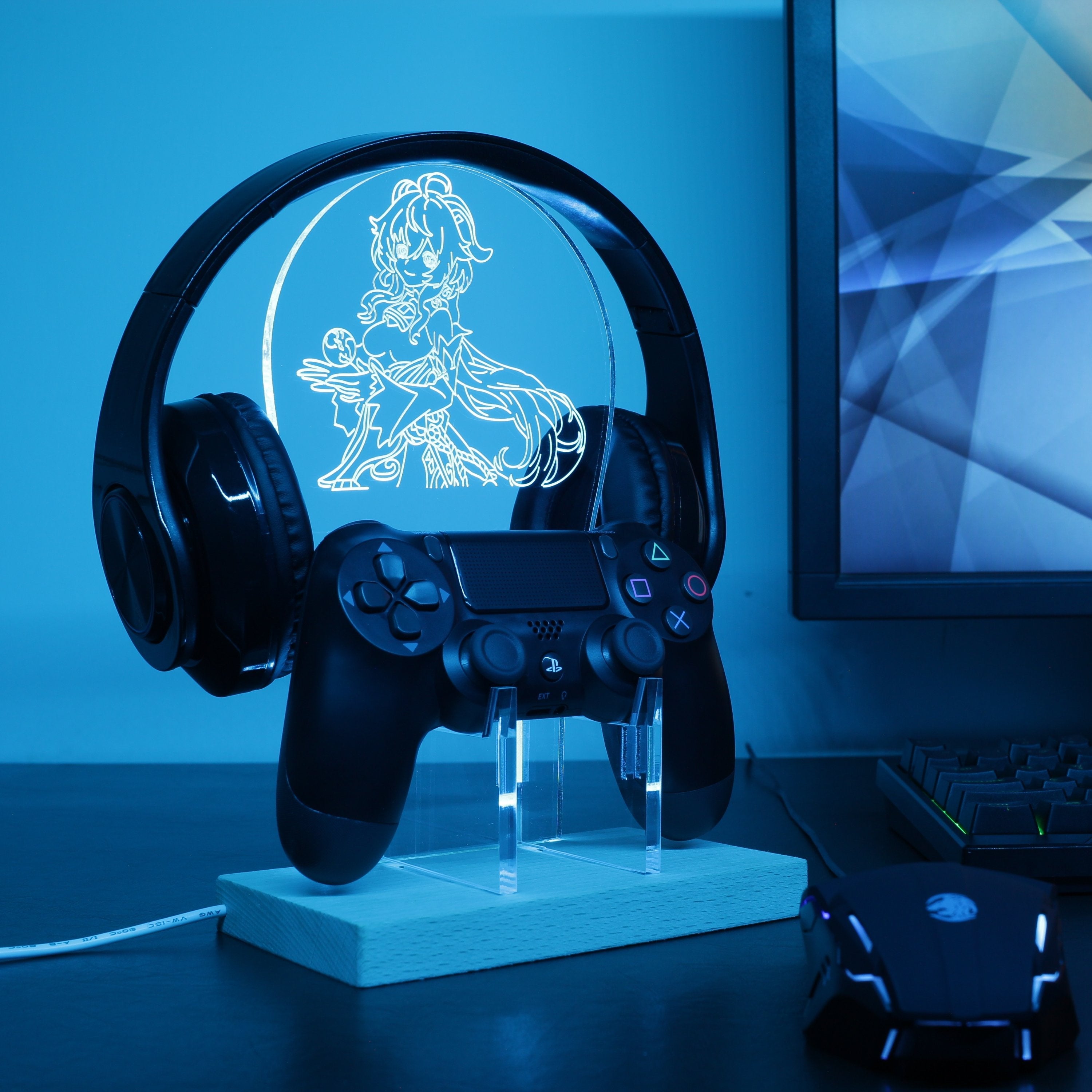 Genshin Impact LED Gaming Headset Controller Stand