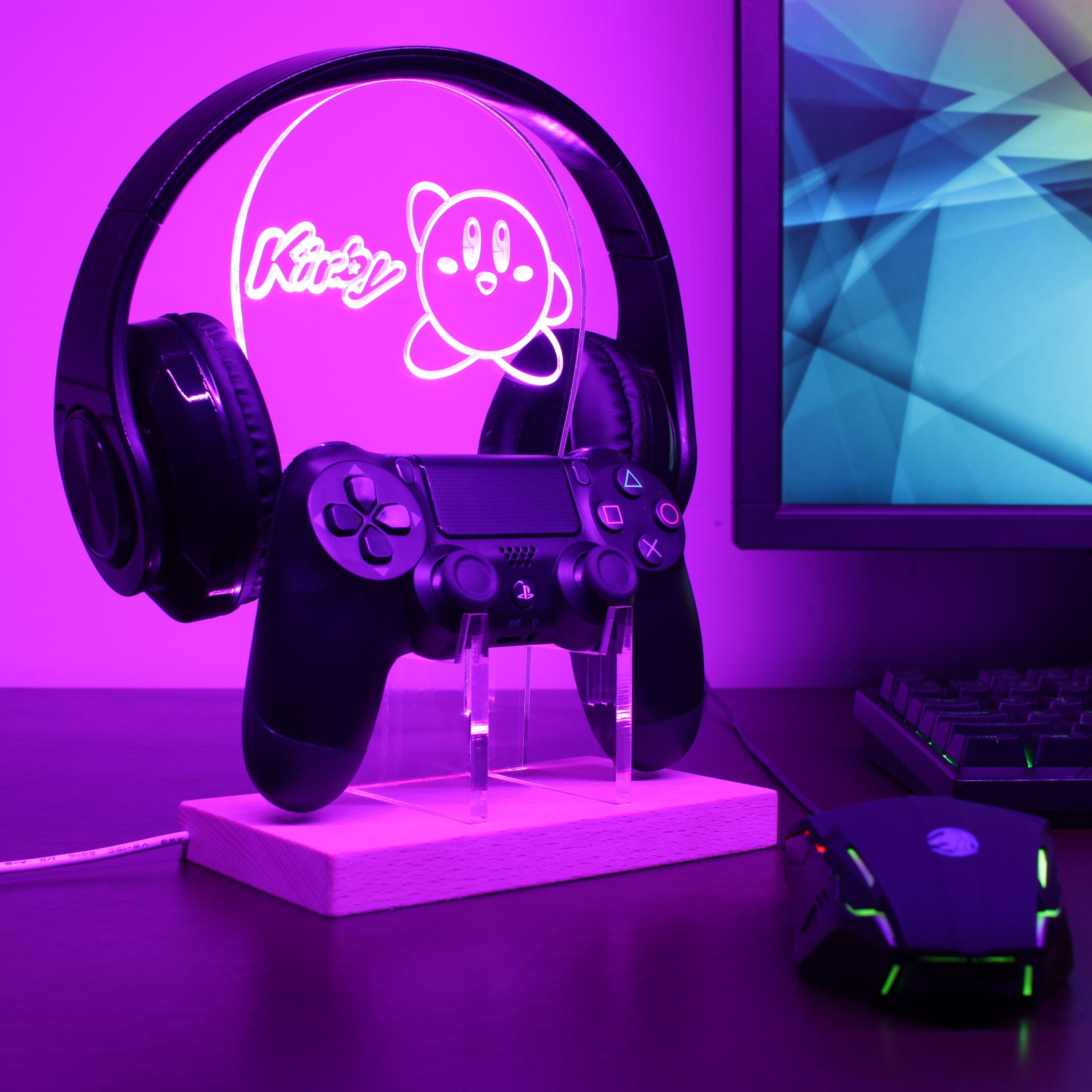 Kirby Star Allies LED Gaming Headset Controller Stand