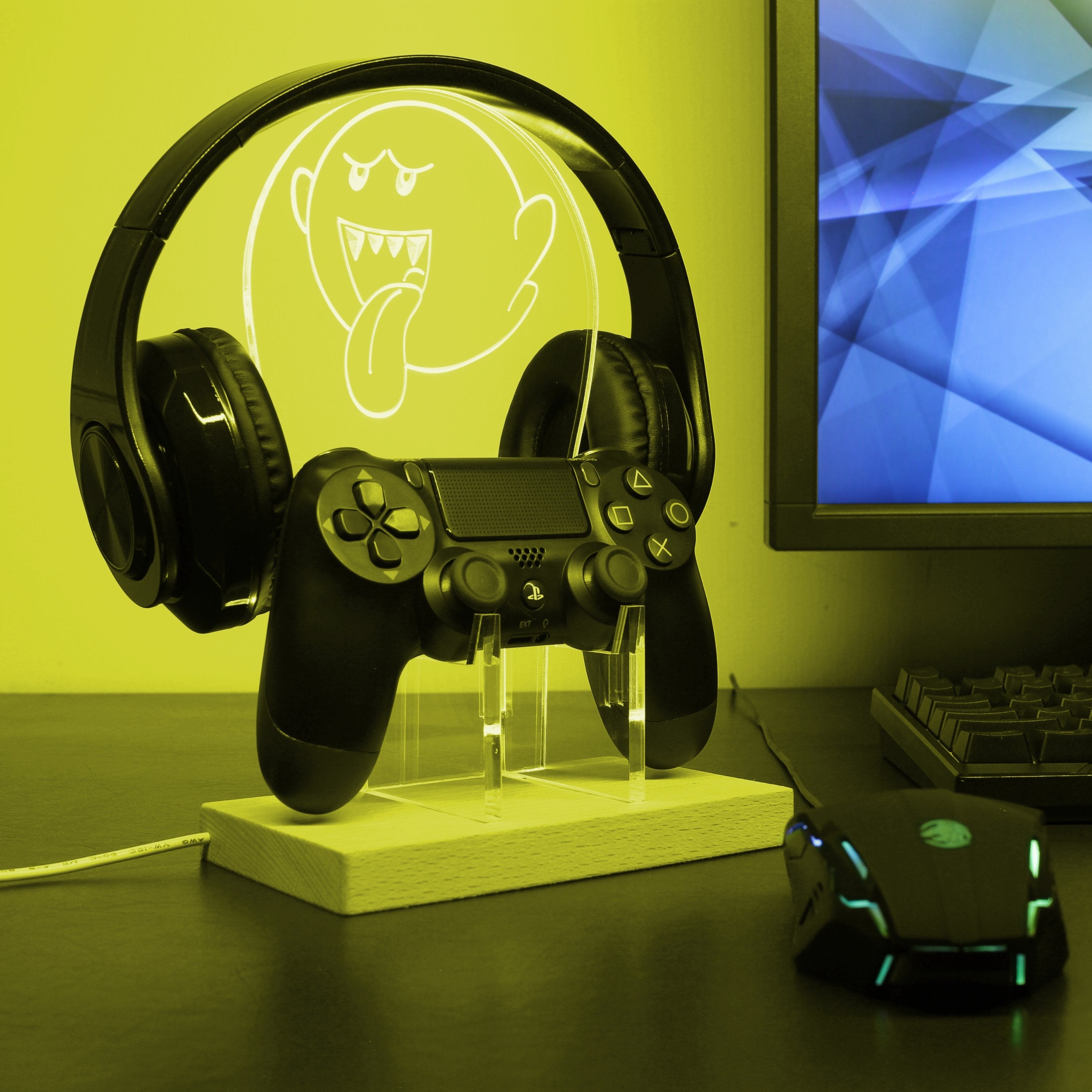 Super Mario Boo Ghost LED Gaming Headset Controller Stand