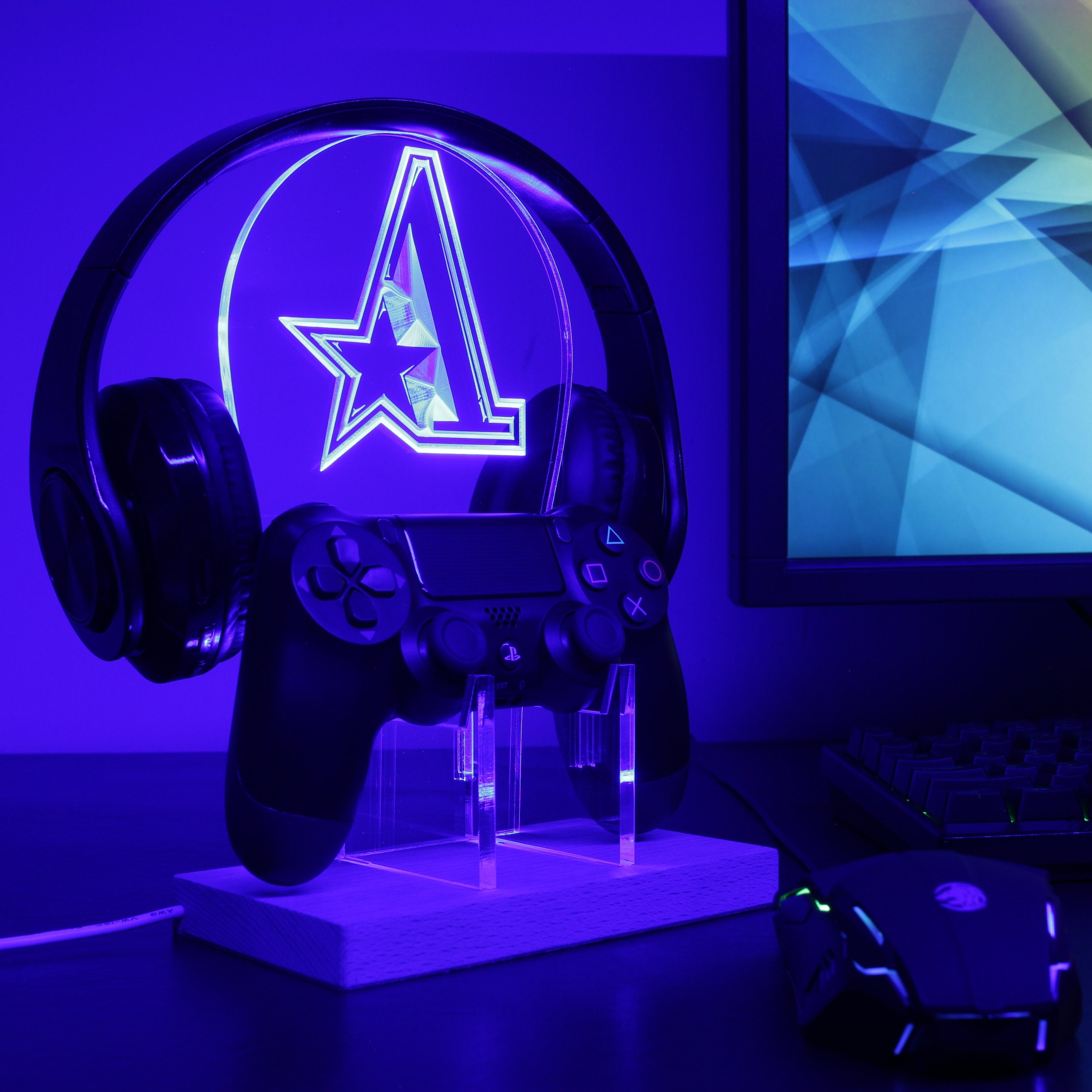 Team Aster LED Gaming Headset Controller Stand
