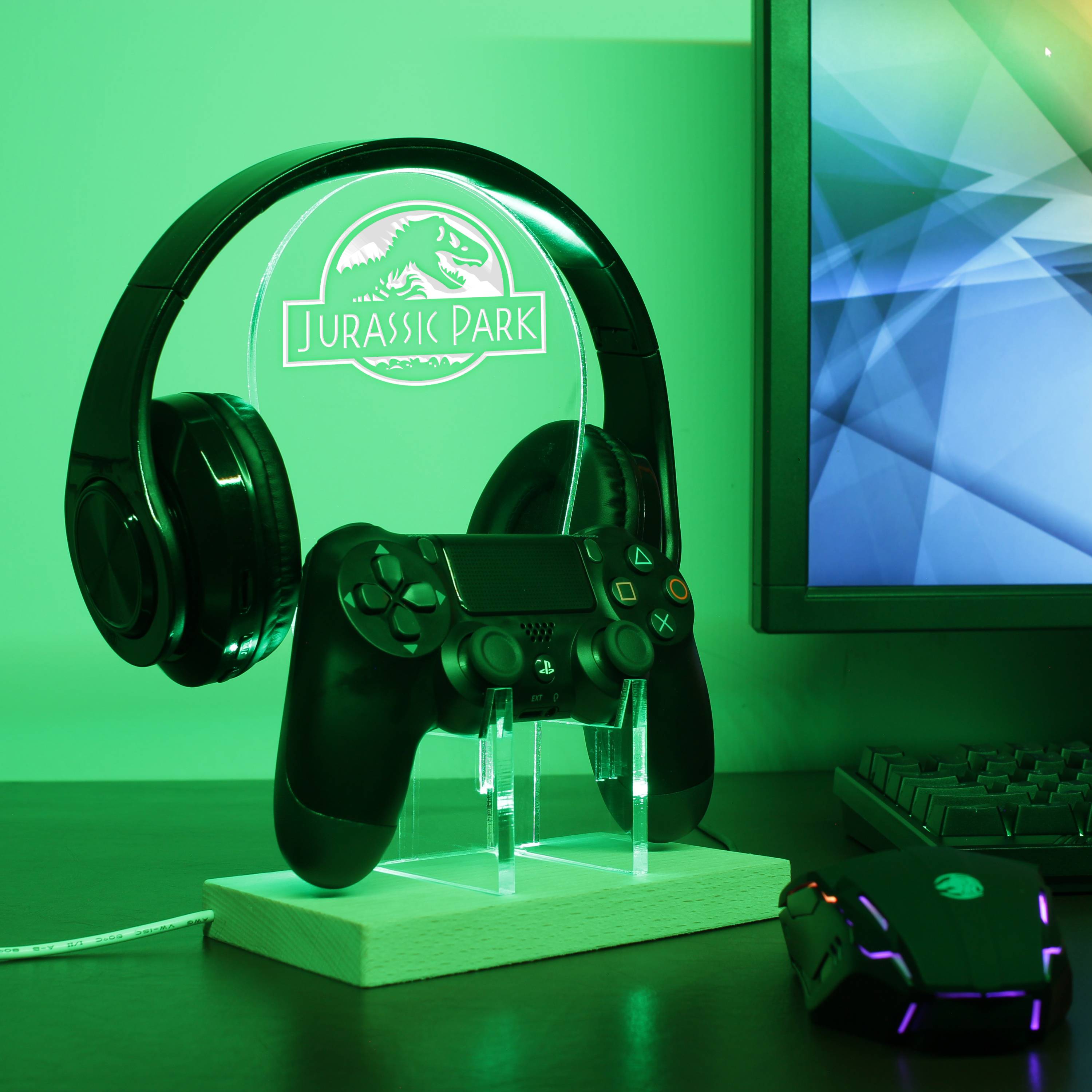 Jurassic Park Movie LED Gaming Headset Controller Stand